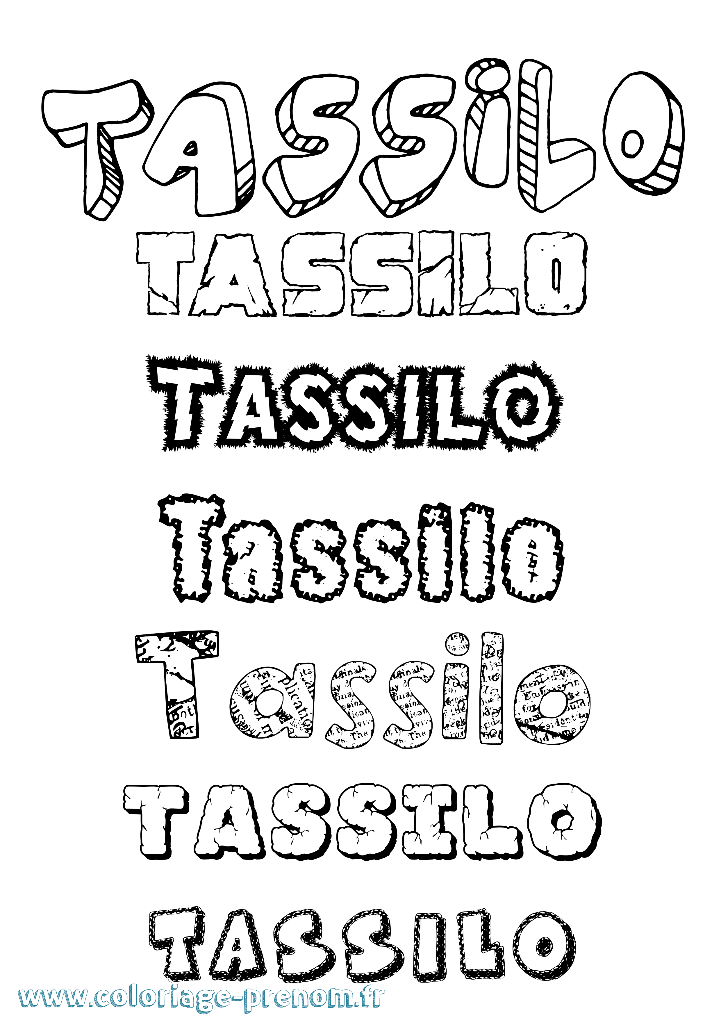Coloriage prénom Tassilo Destructuré