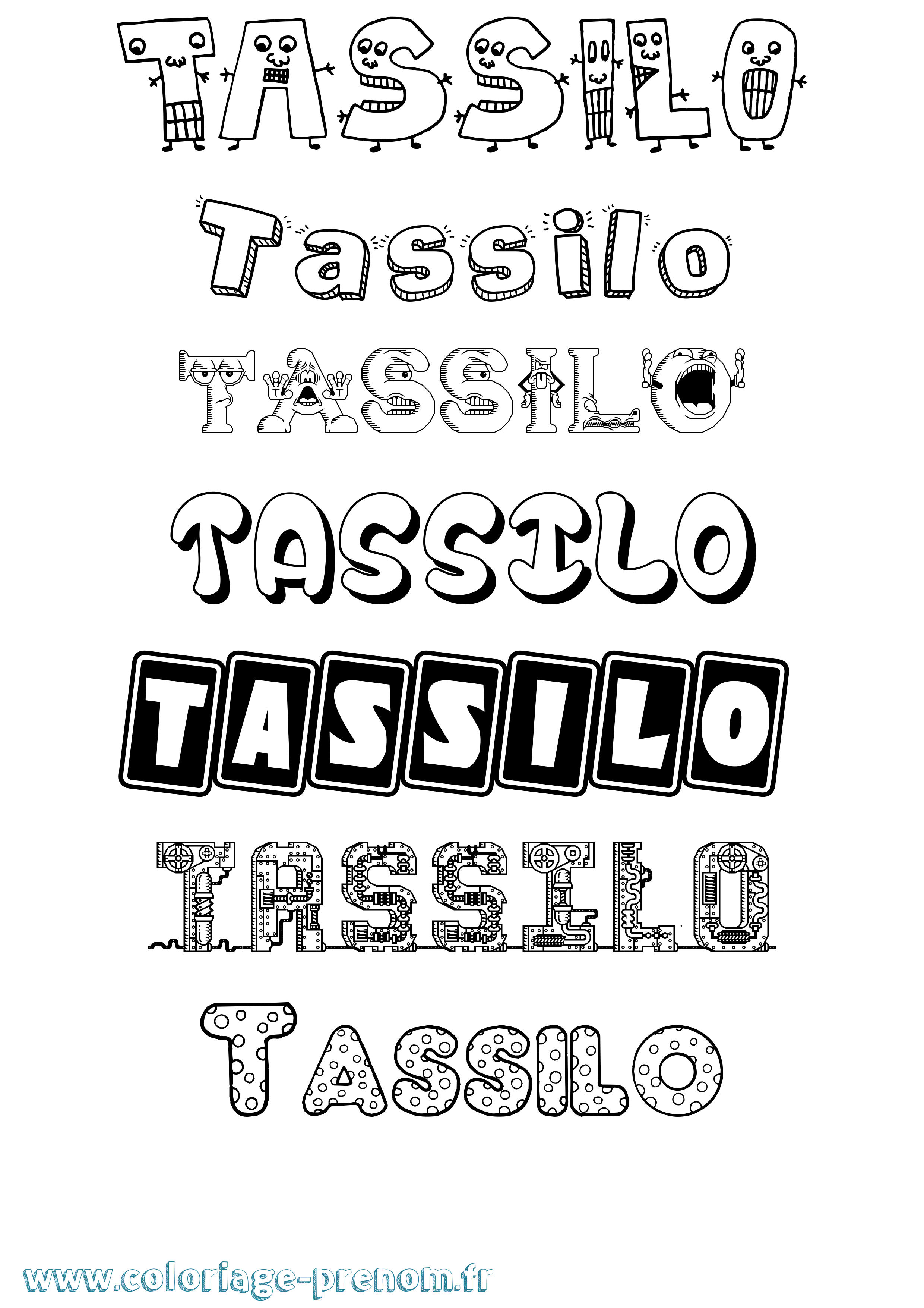 Coloriage prénom Tassilo Fun