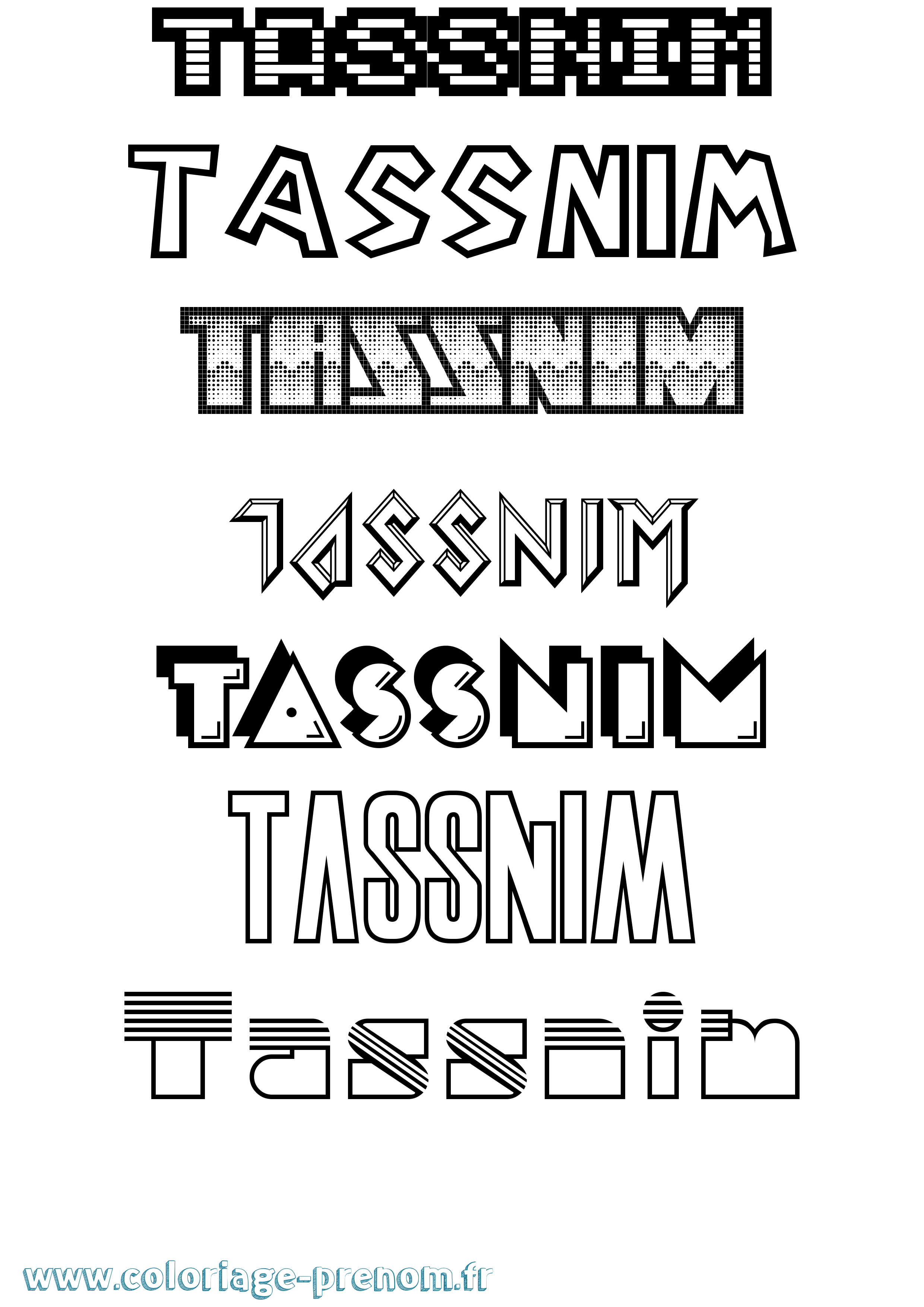 Coloriage Tassnim Jeux Vidéos Coloriage prénom Tassnim Jeux Vidéos