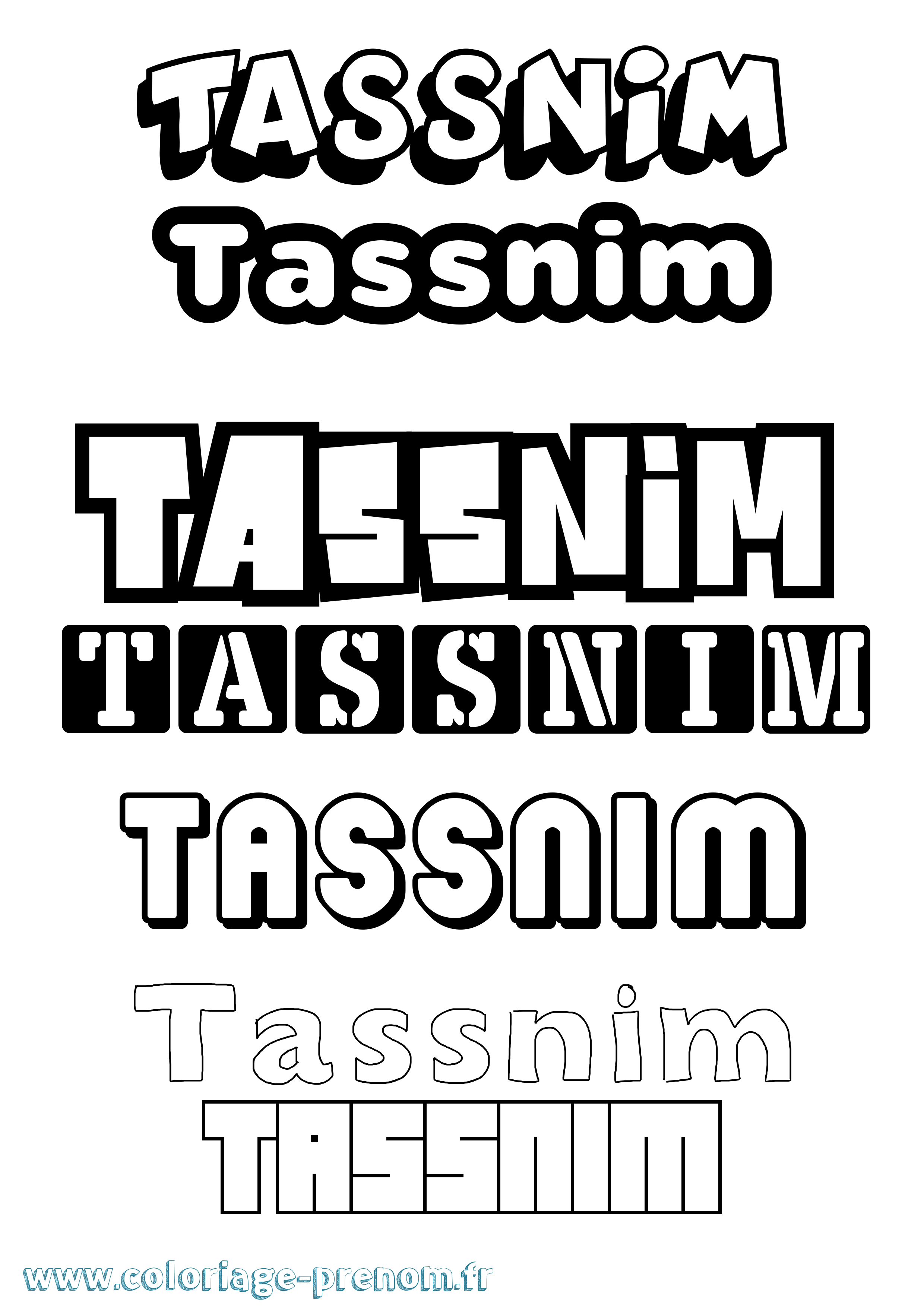 Coloriage Tassnim Simple Coloriage prénom Tassnim Simple