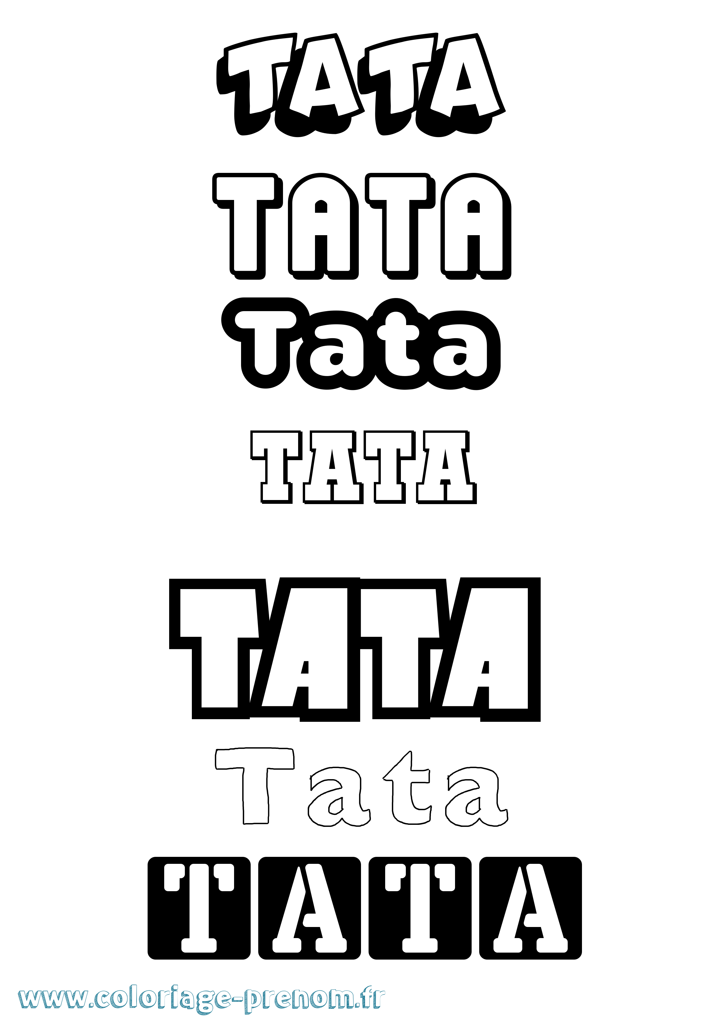 Coloriage prénom Tata Simple