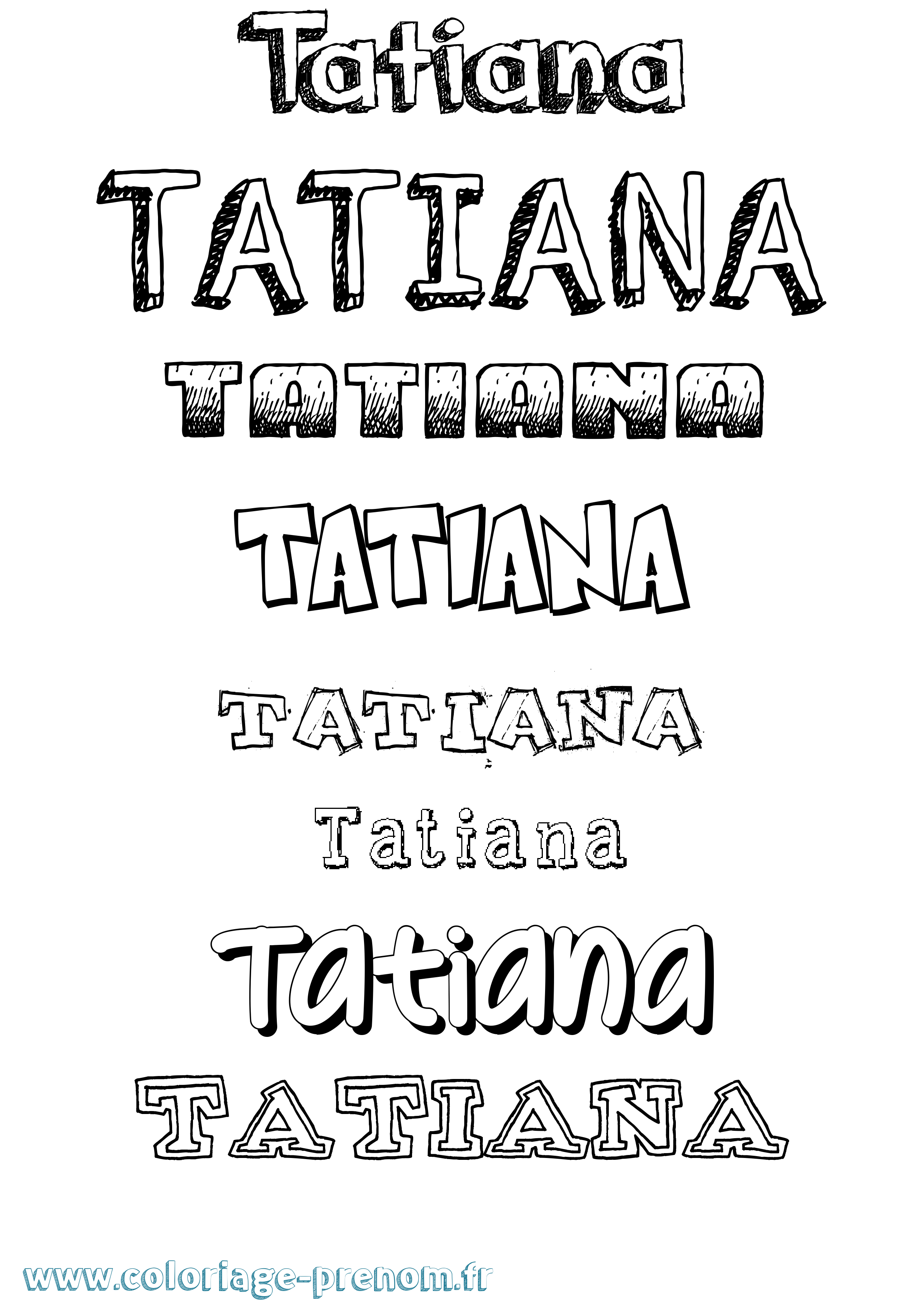 Coloriage Tatiana Coloriage prénom Tatiana