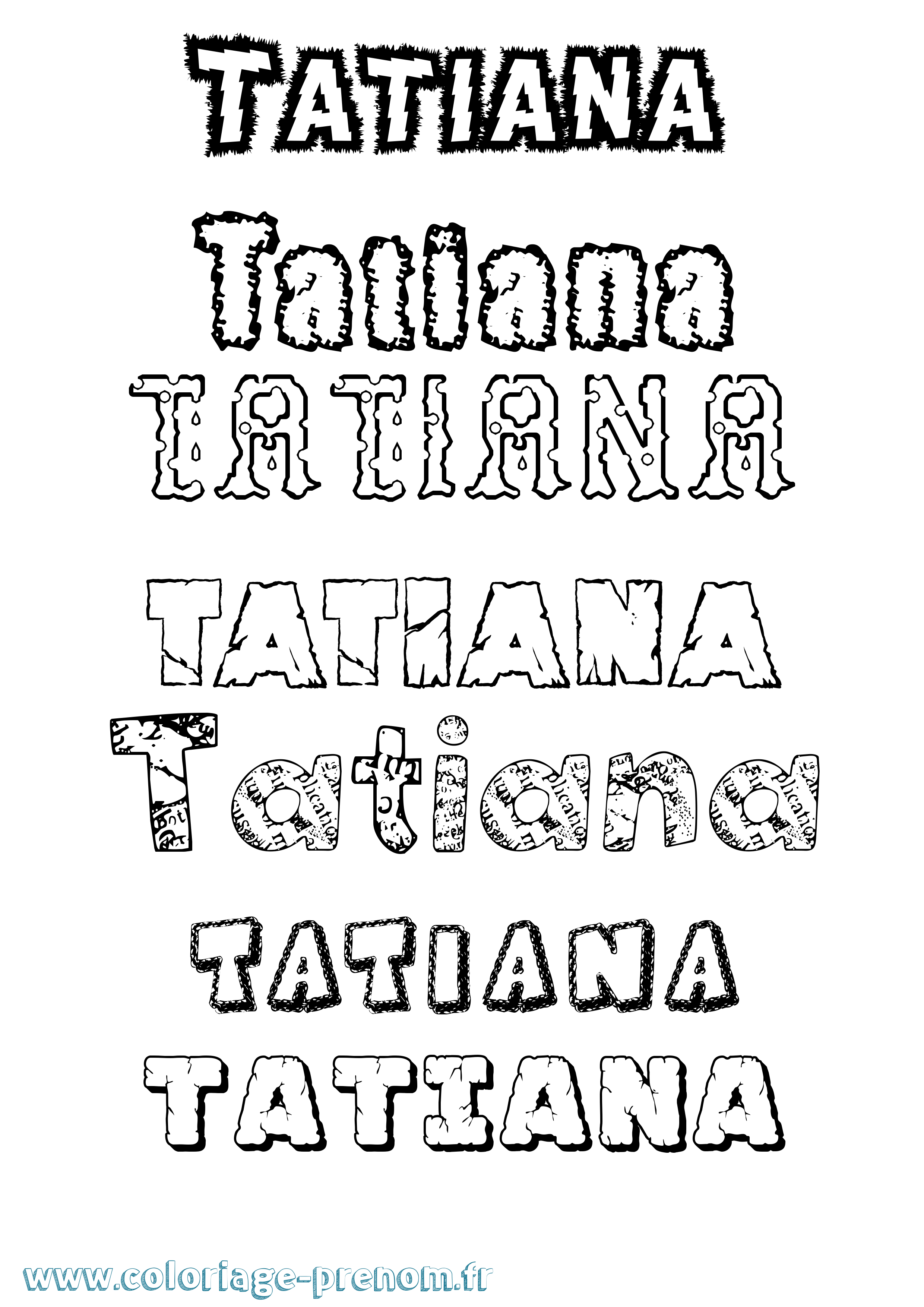 Coloriage Tatiana Coloriage prénom Tatiana