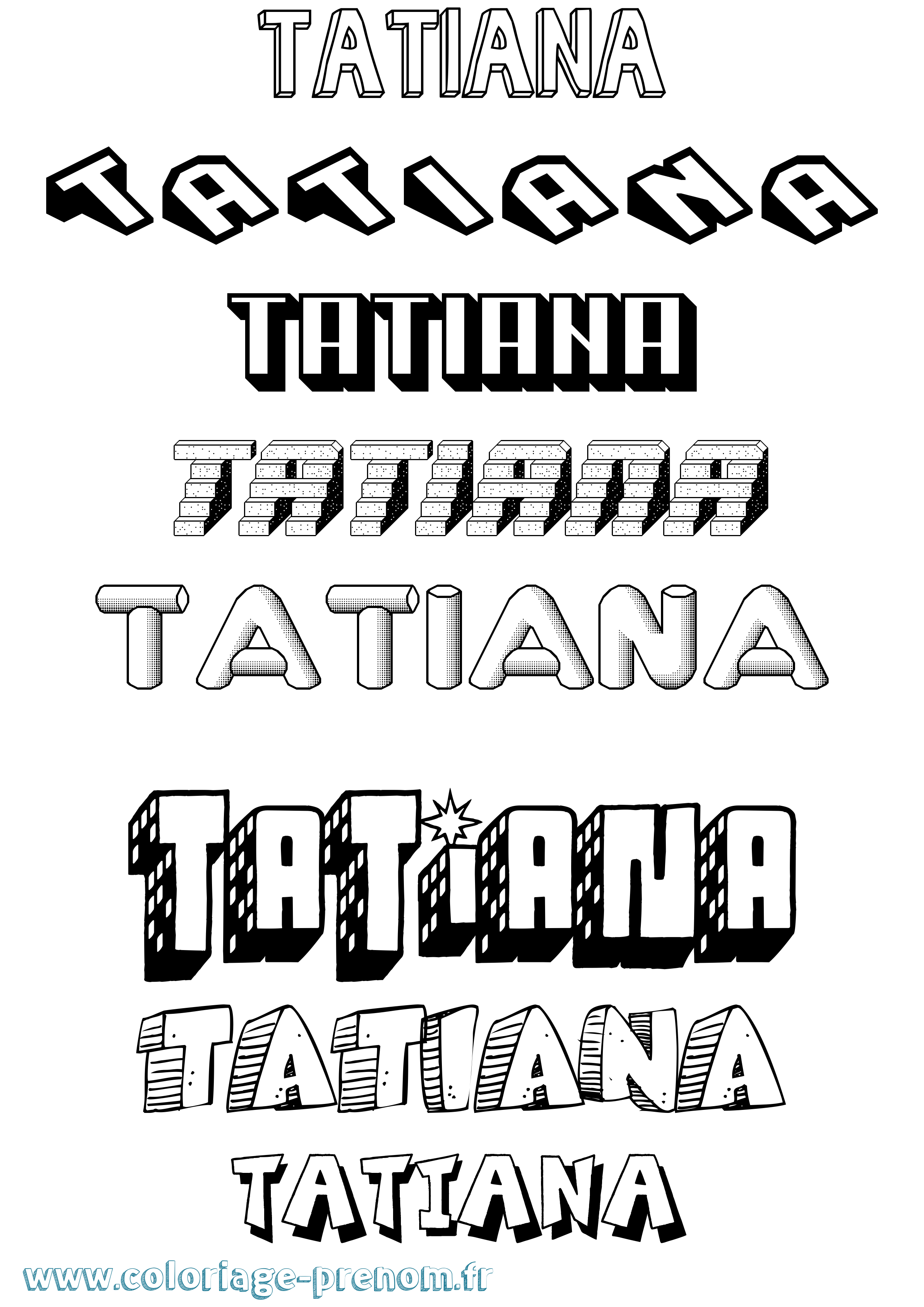 Coloriage Tatiana Coloriage prénom Tatiana