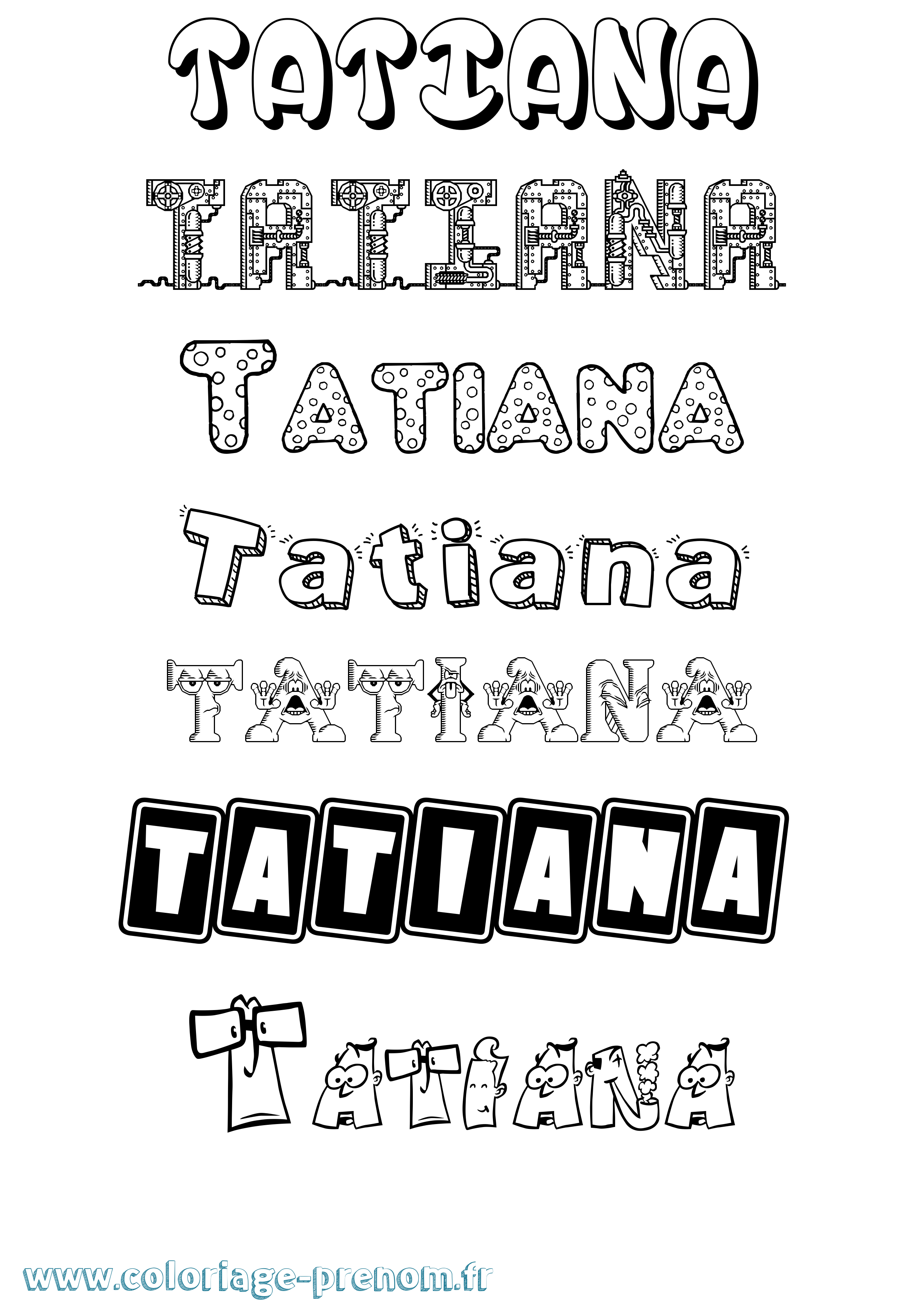 Coloriage Tatiana Coloriage prénom Tatiana