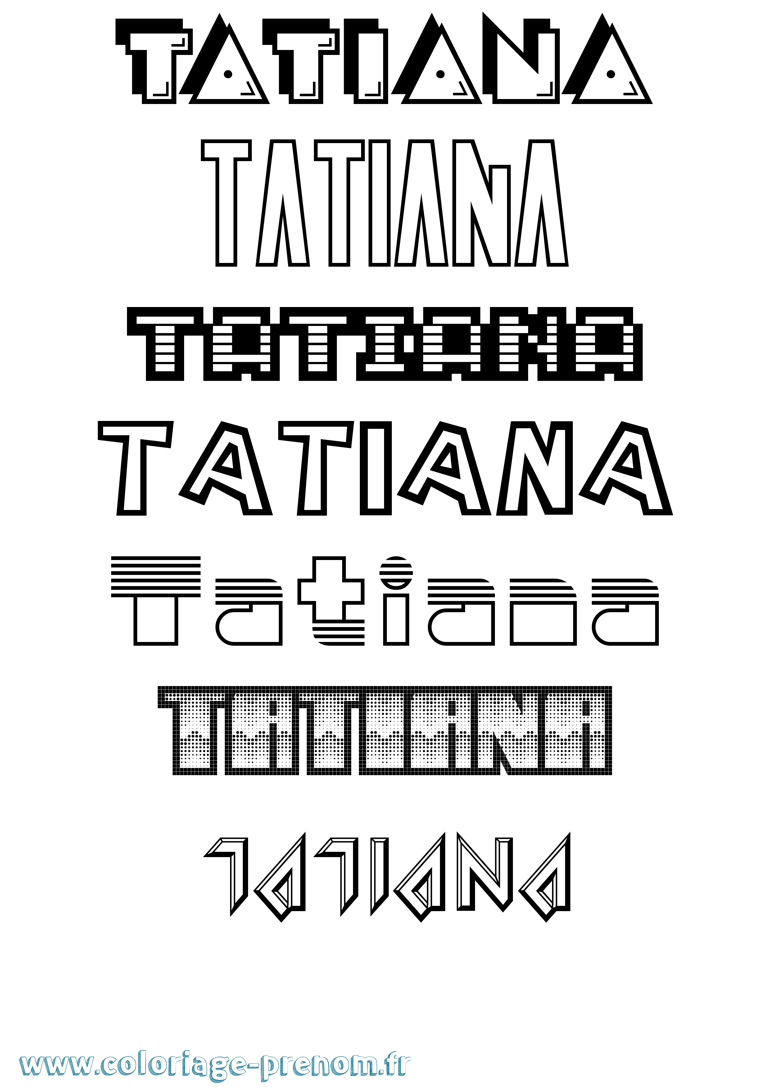 Coloriage prénom Tatiana Jeux Vidéos