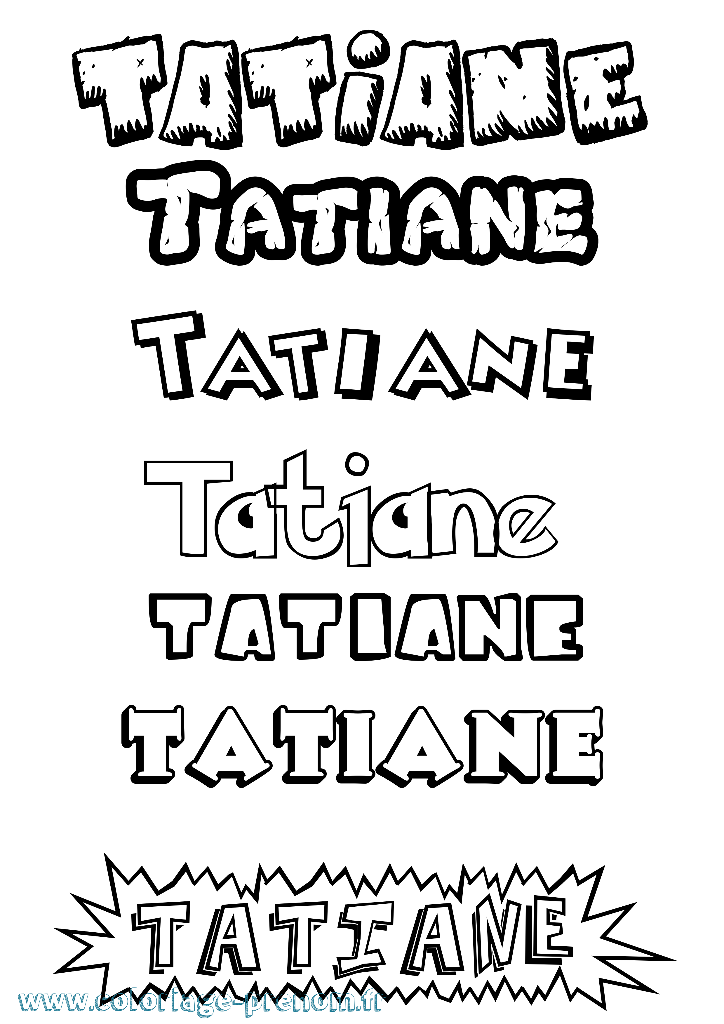 Coloriage prénom Tatiane Dessin Animé