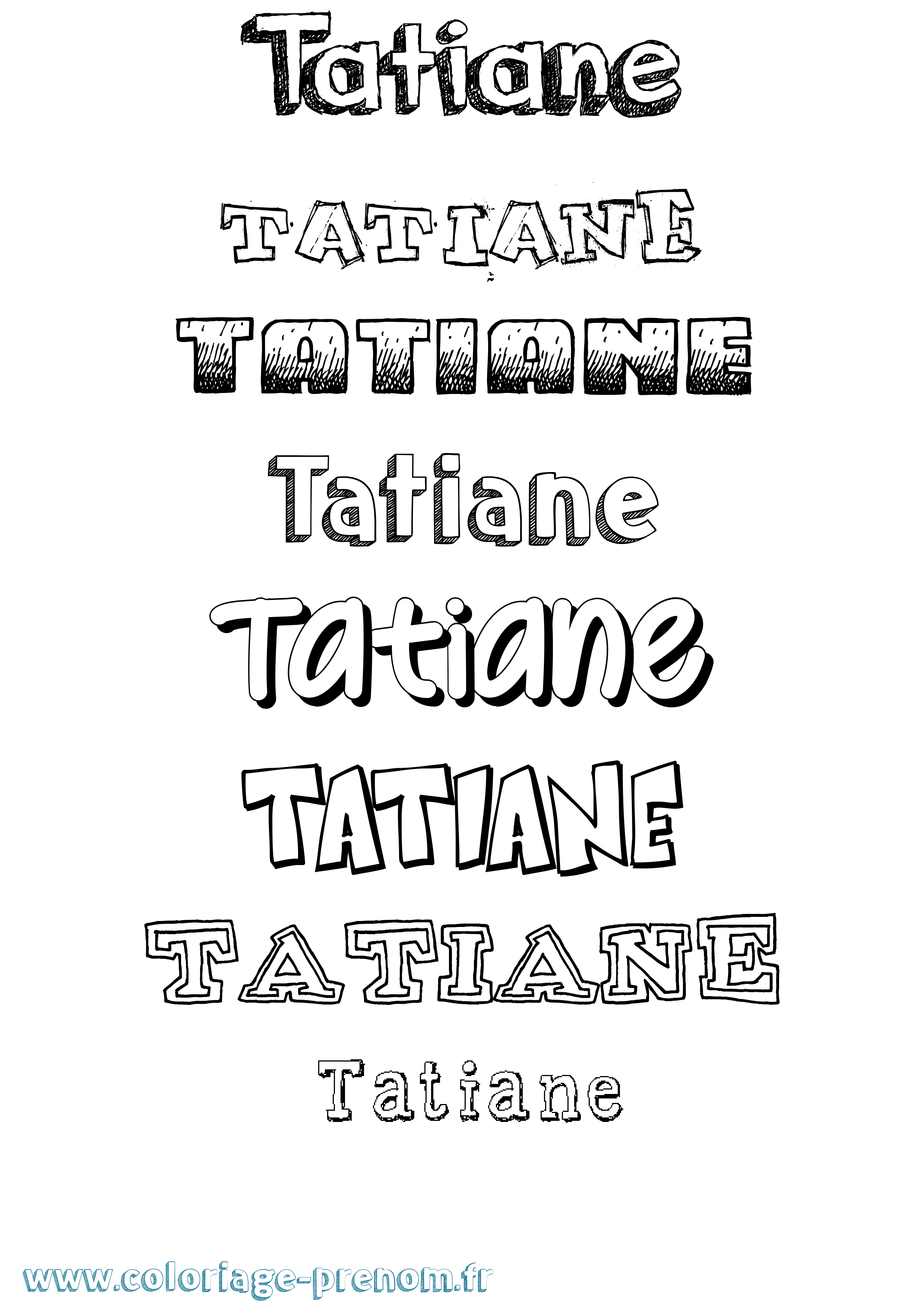 Coloriage prénom Tatiane Dessiné