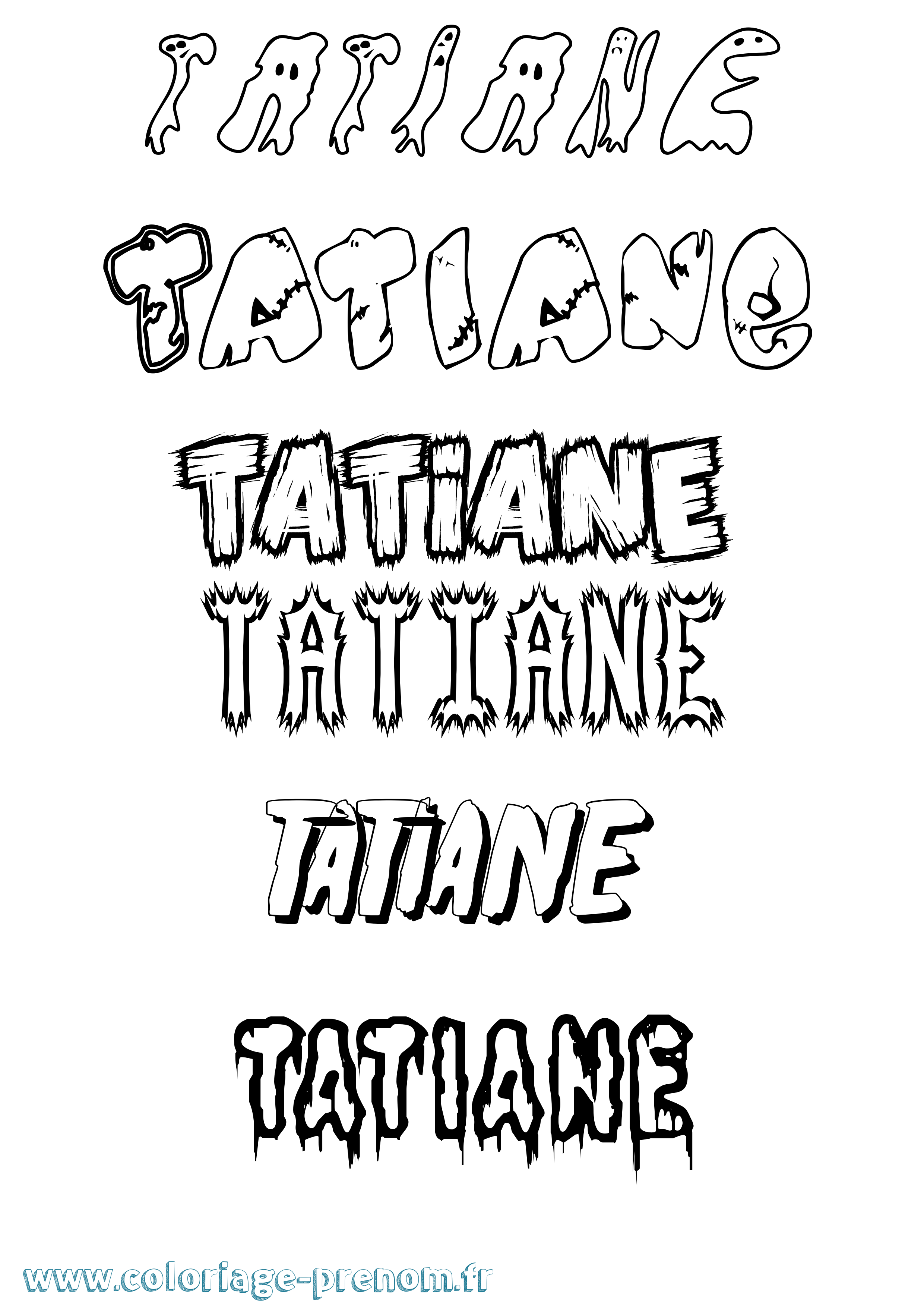 Coloriage prénom Tatiane Frisson