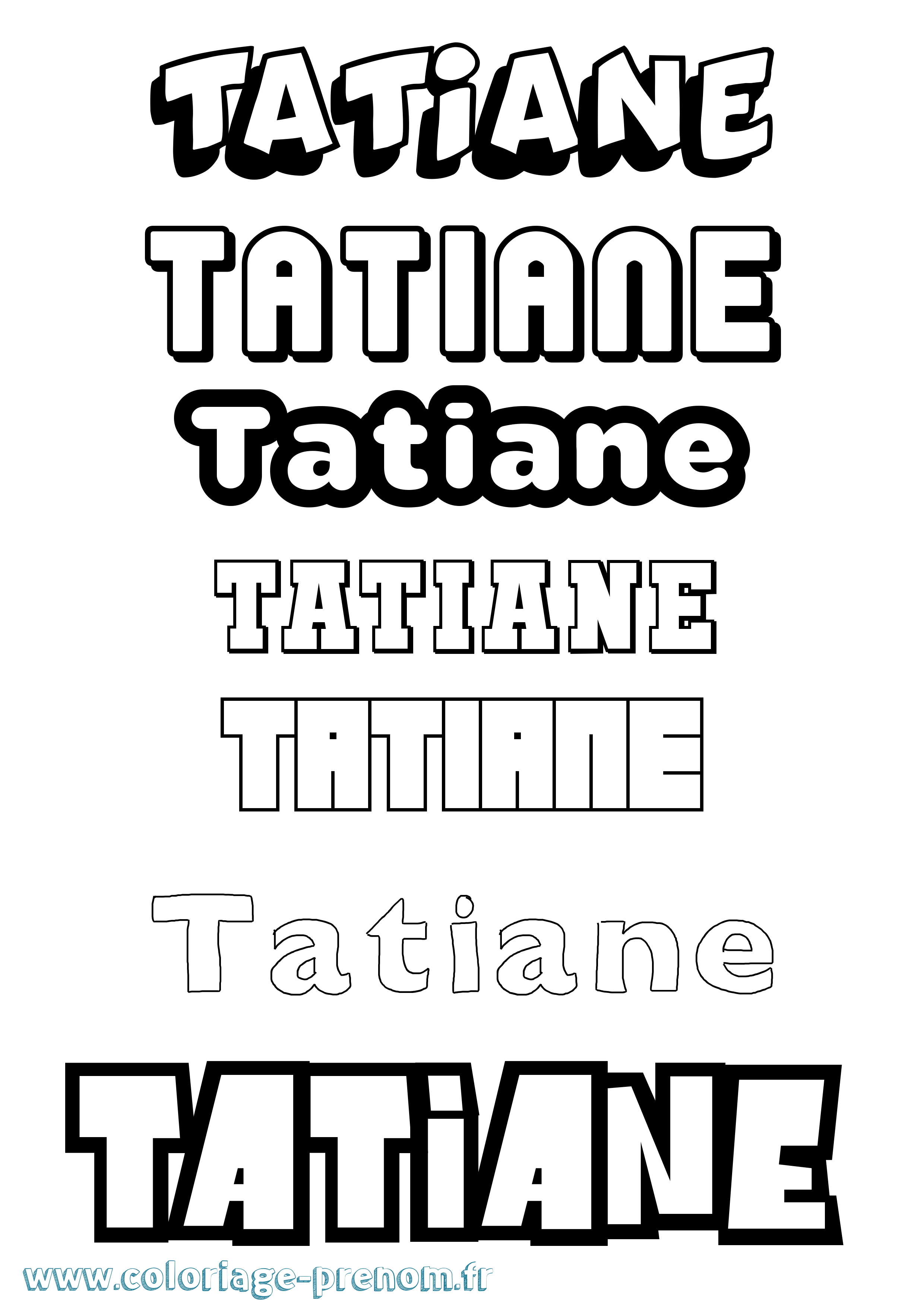 Coloriage prénom Tatiane Simple