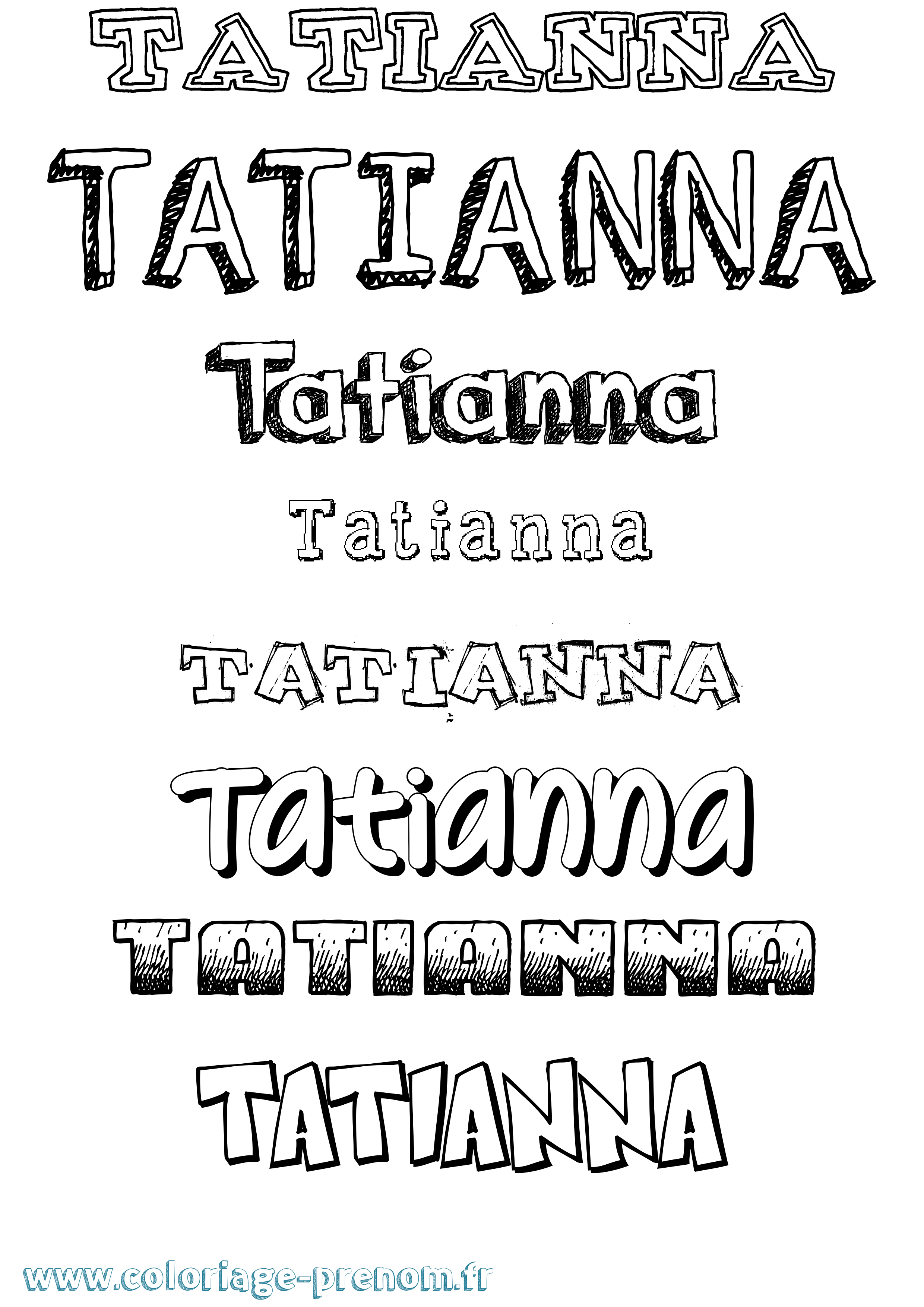 Coloriage Tatianna Dessiné Coloriage prénom Tatianna Dessiné