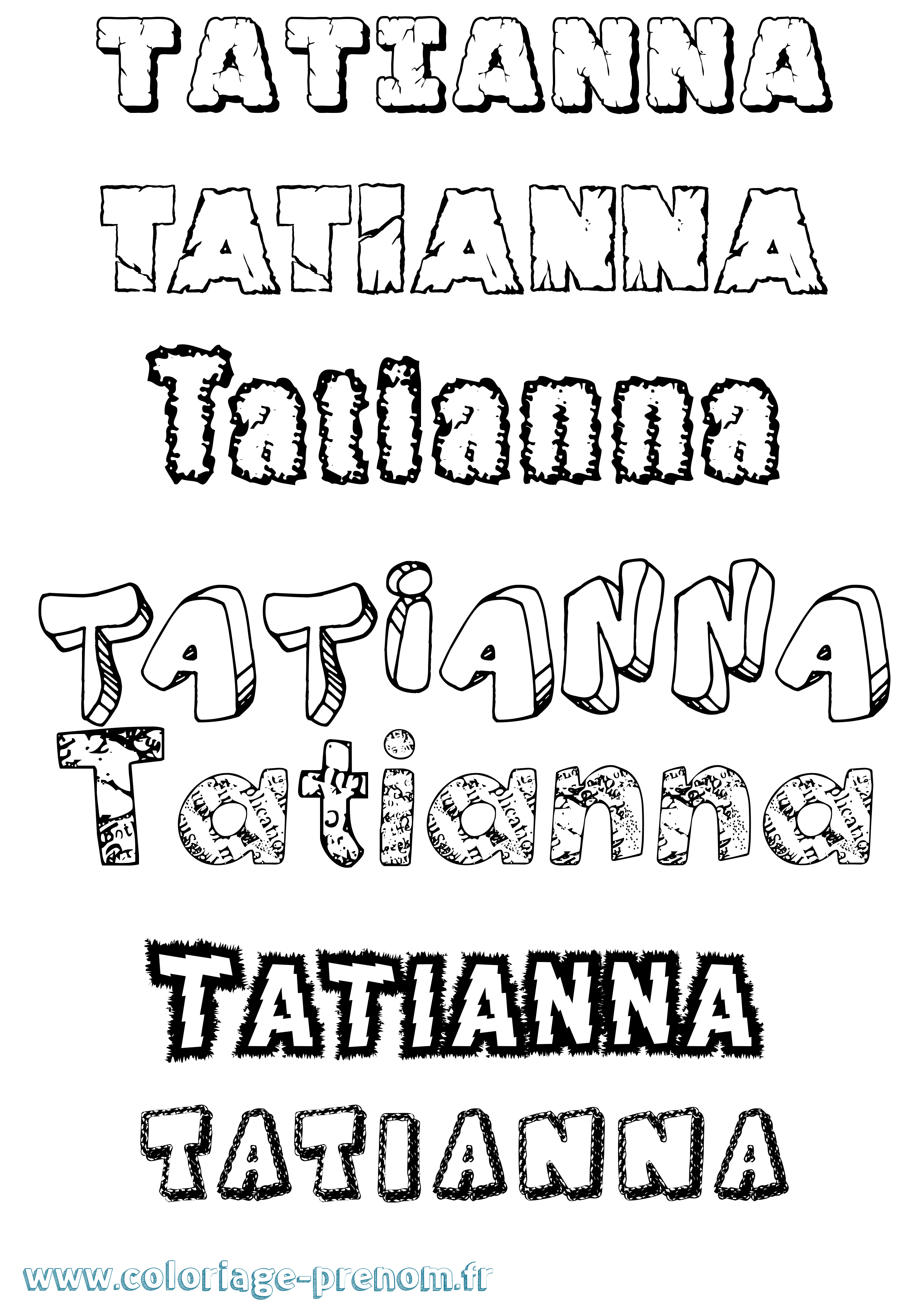 Coloriage prénom Tatianna Destructuré