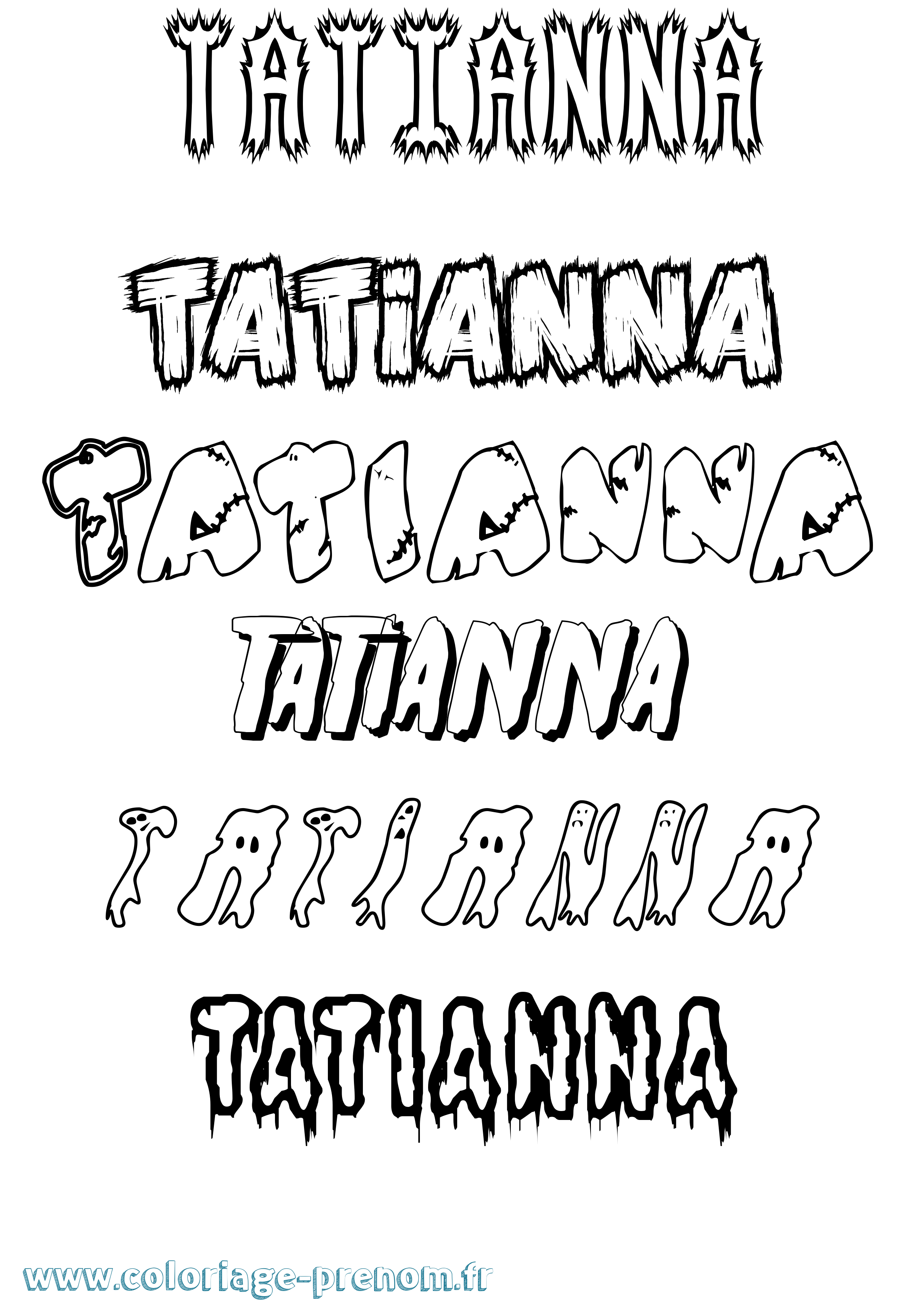 Coloriage prénom Tatianna Frisson