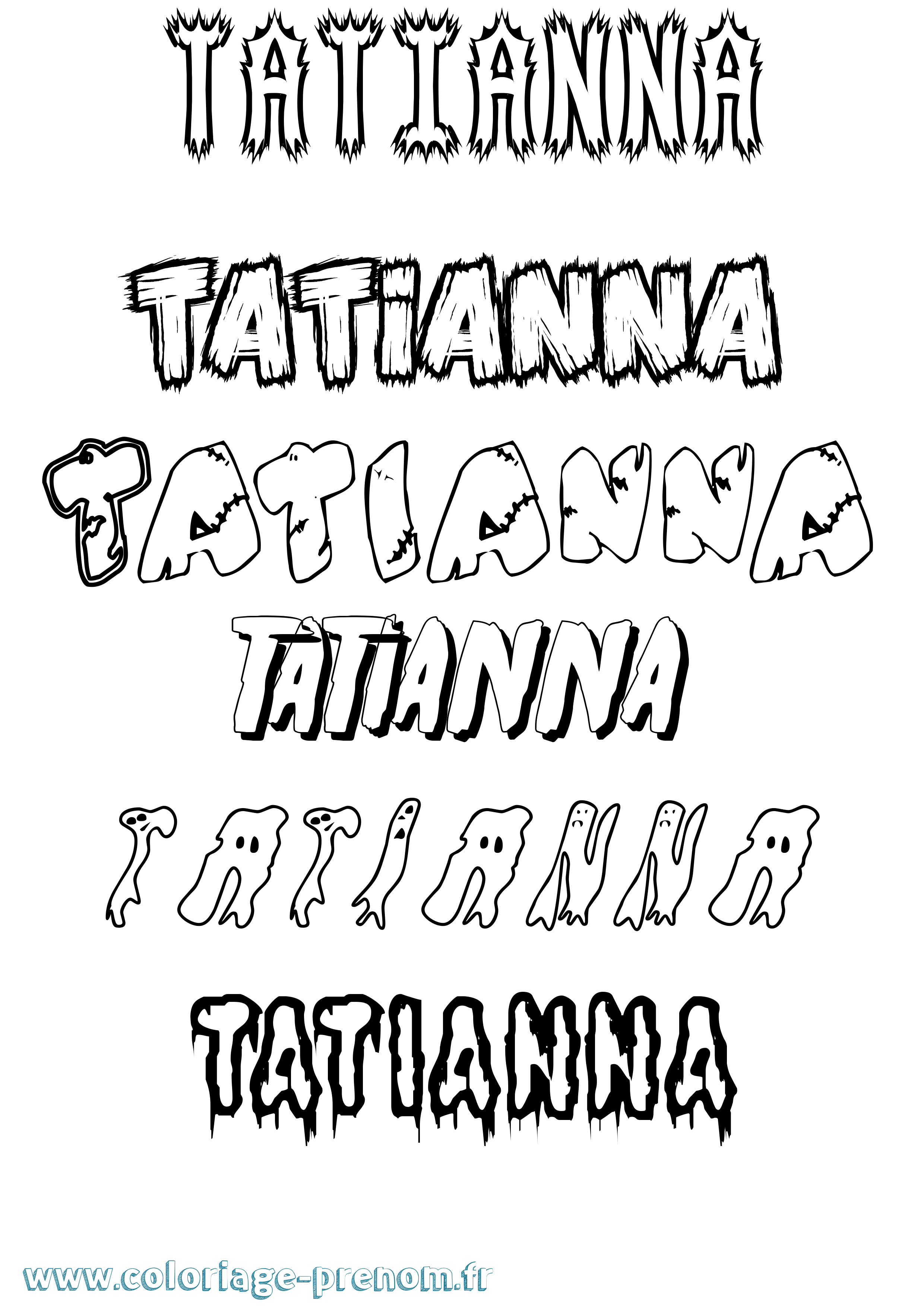 Coloriage Tatianna Frisson Coloriage prénom Tatianna Frisson