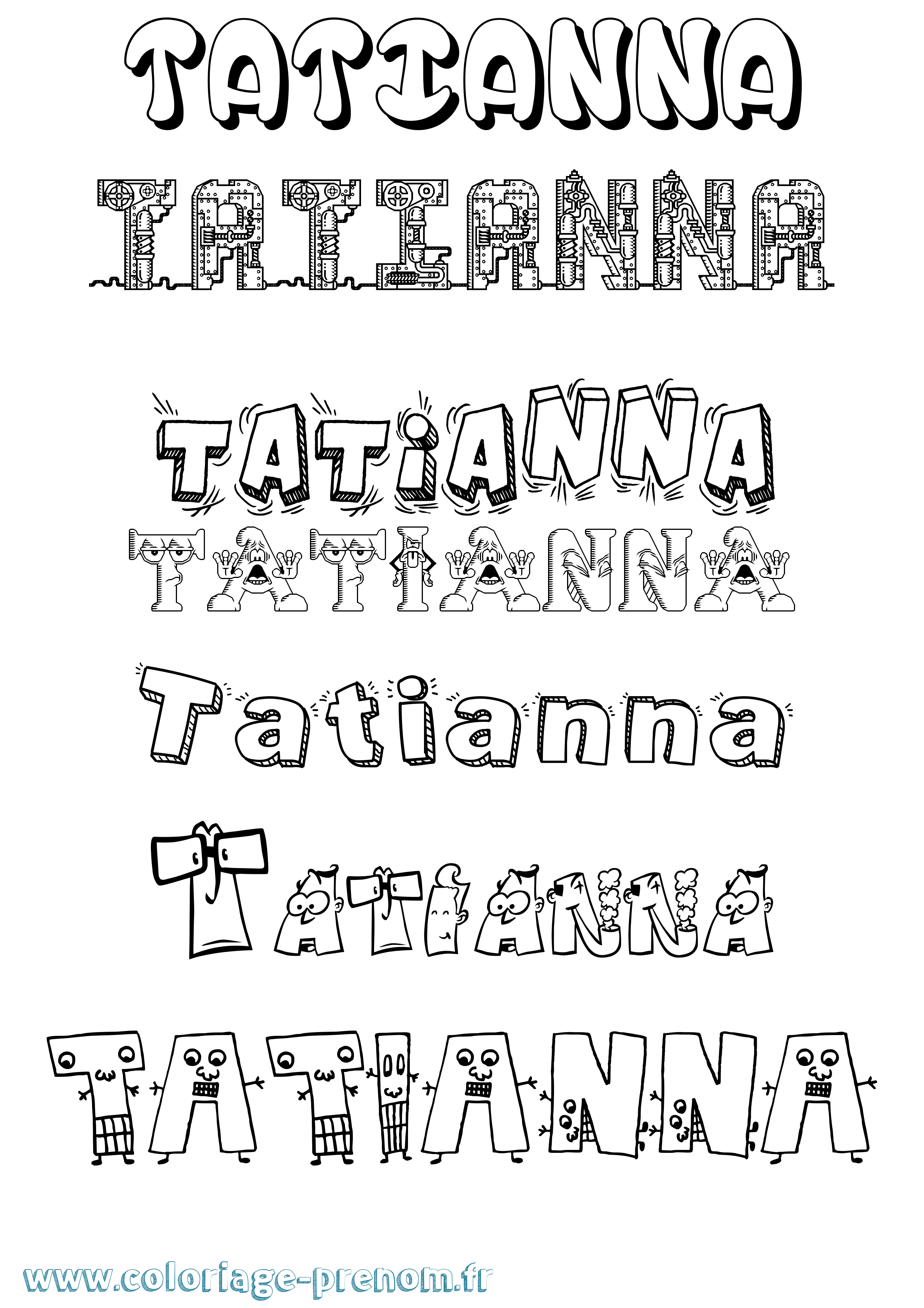 Coloriage Tatianna Fun Coloriage prénom Tatianna Fun