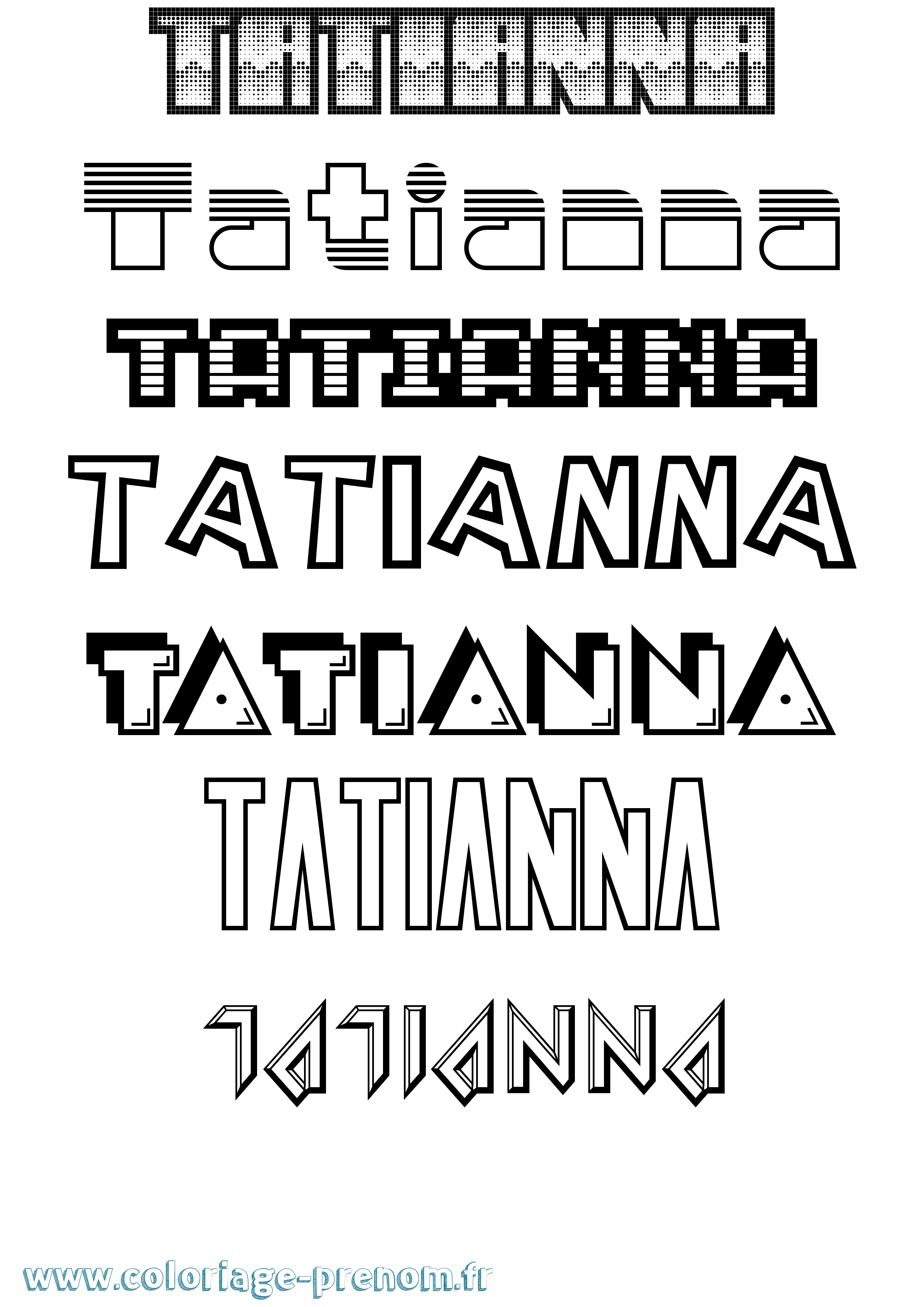 Coloriage prénom Tatianna Jeux Vidéos