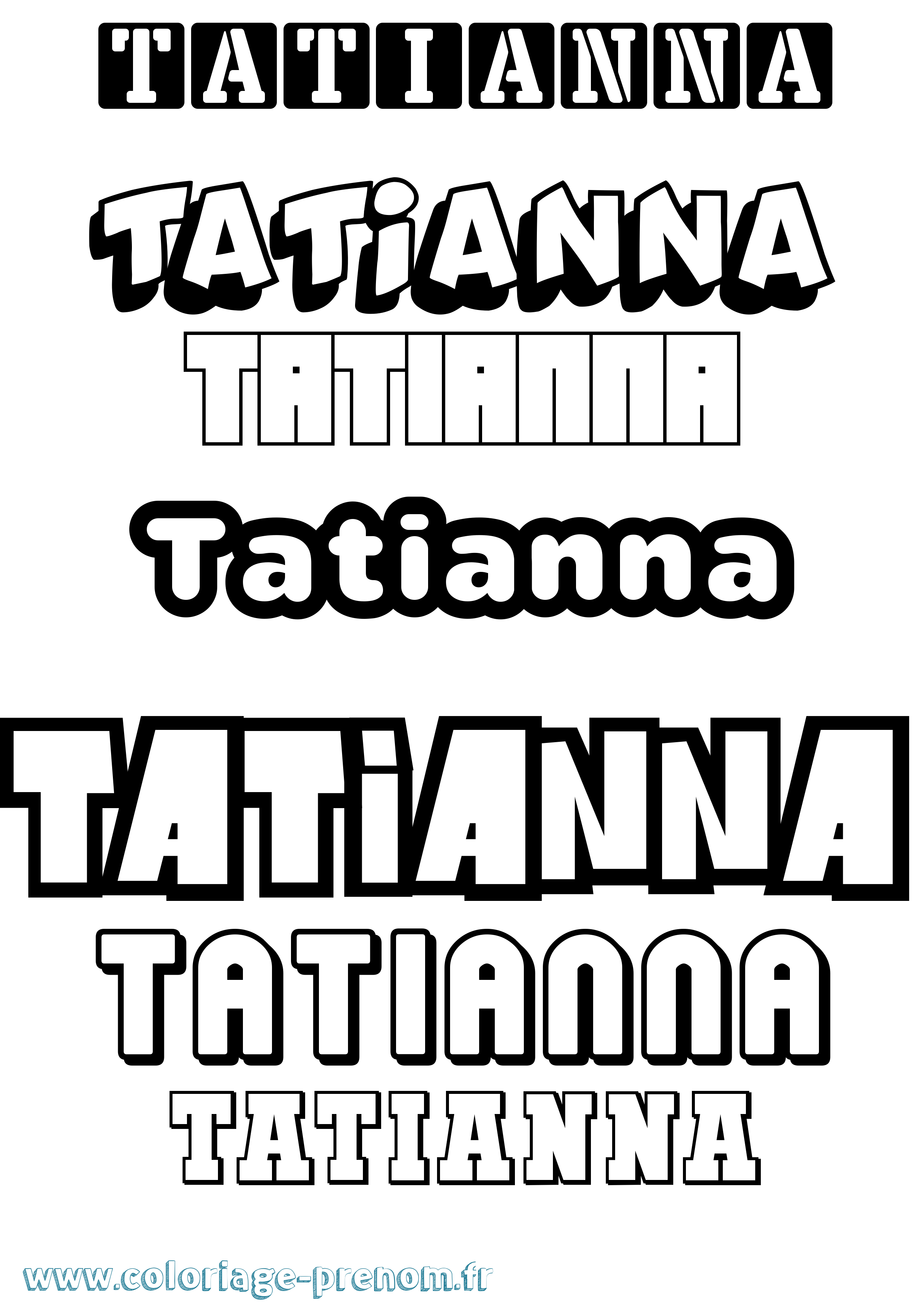 Coloriage prénom Tatianna Simple