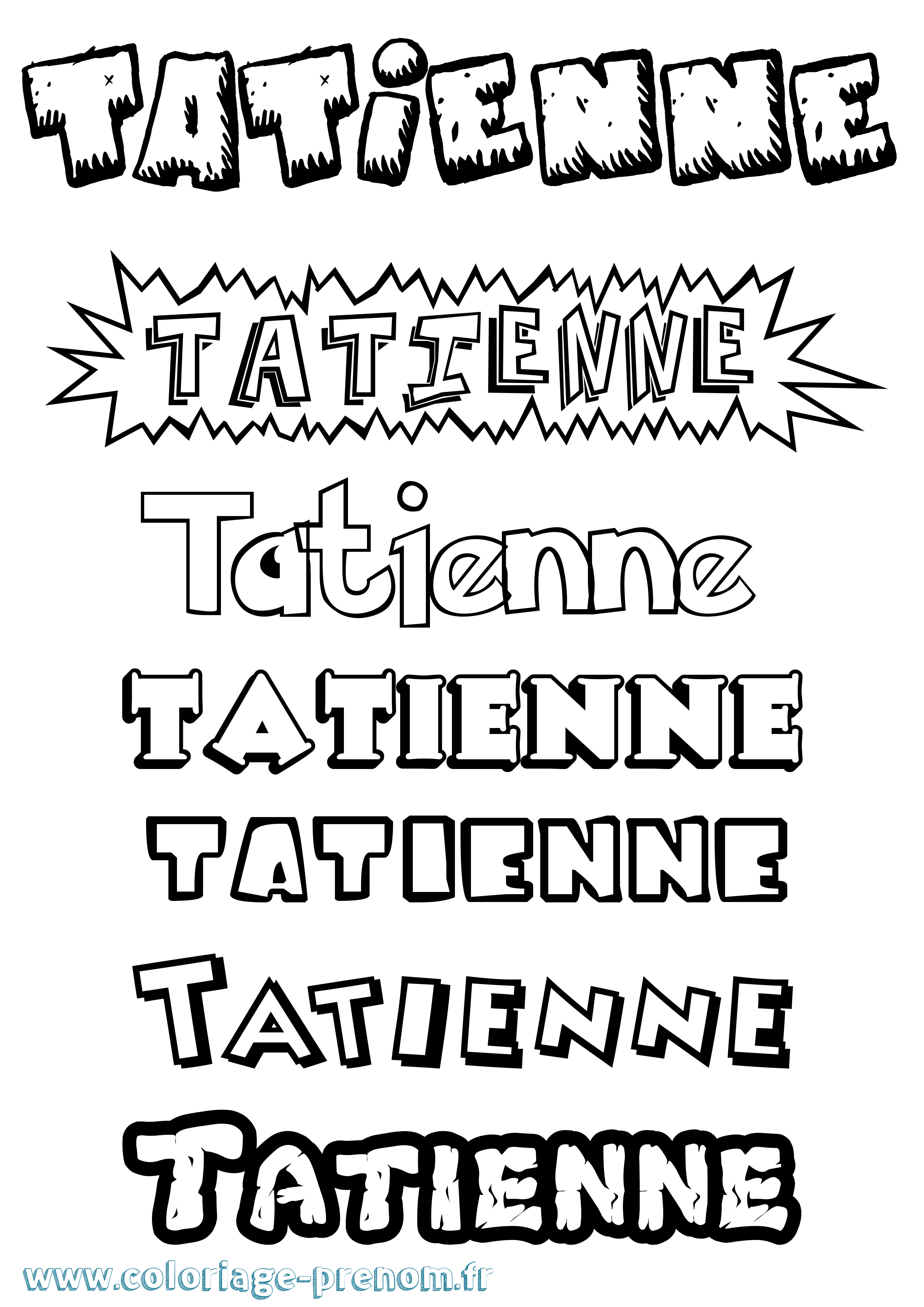 Coloriage prénom Tatienne Dessin Animé