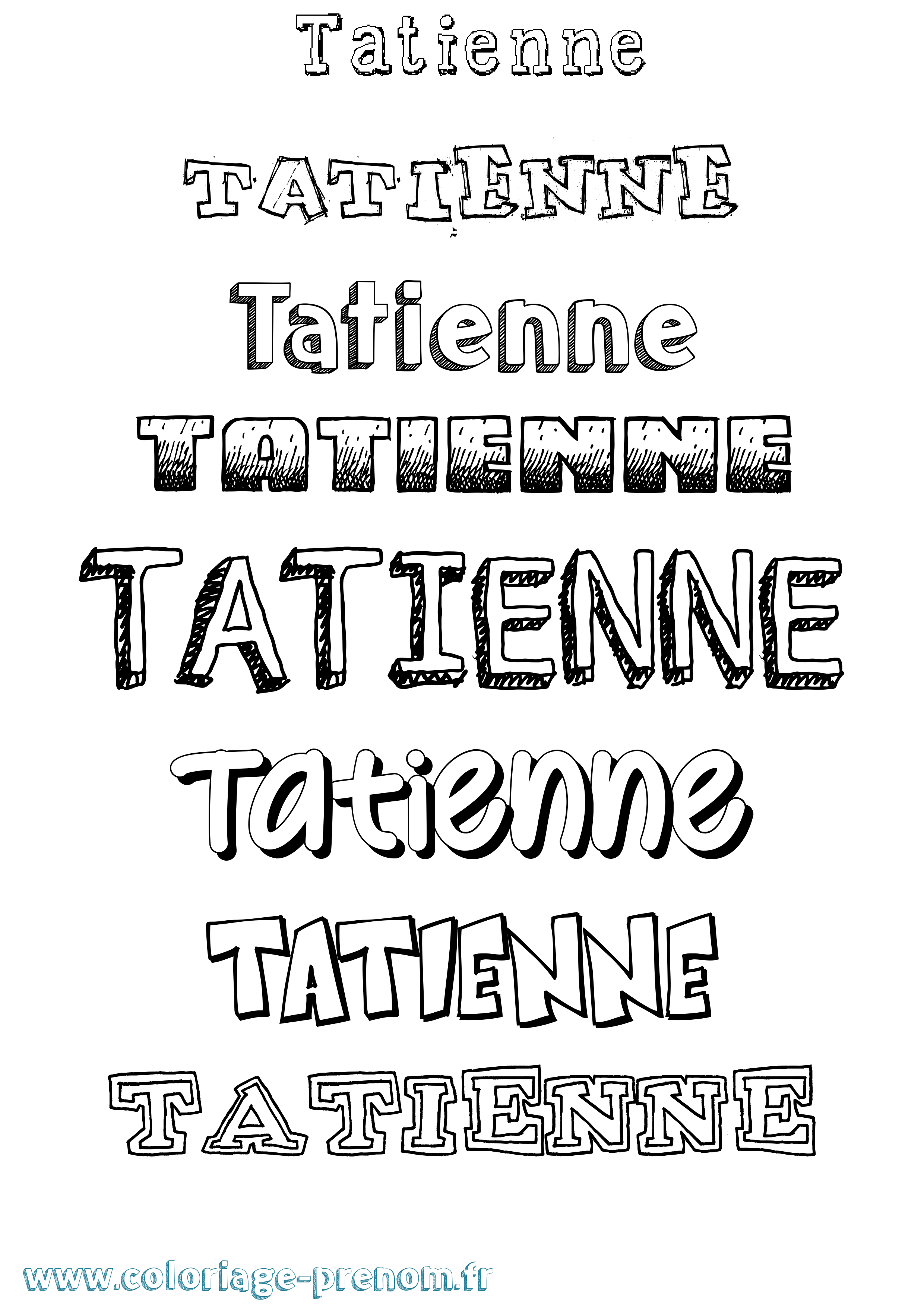 Coloriage prénom Tatienne Dessiné