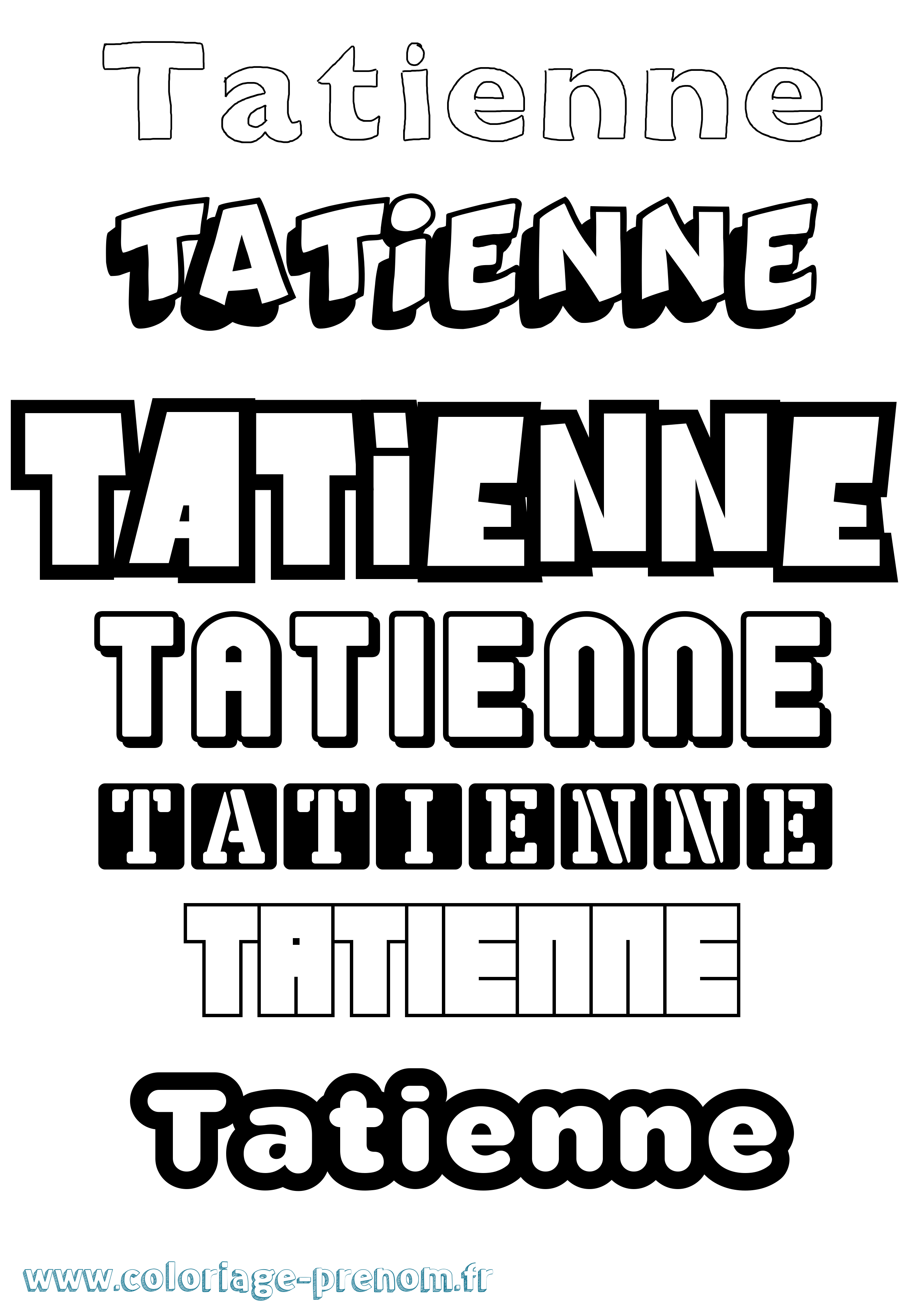 Coloriage prénom Tatienne Simple