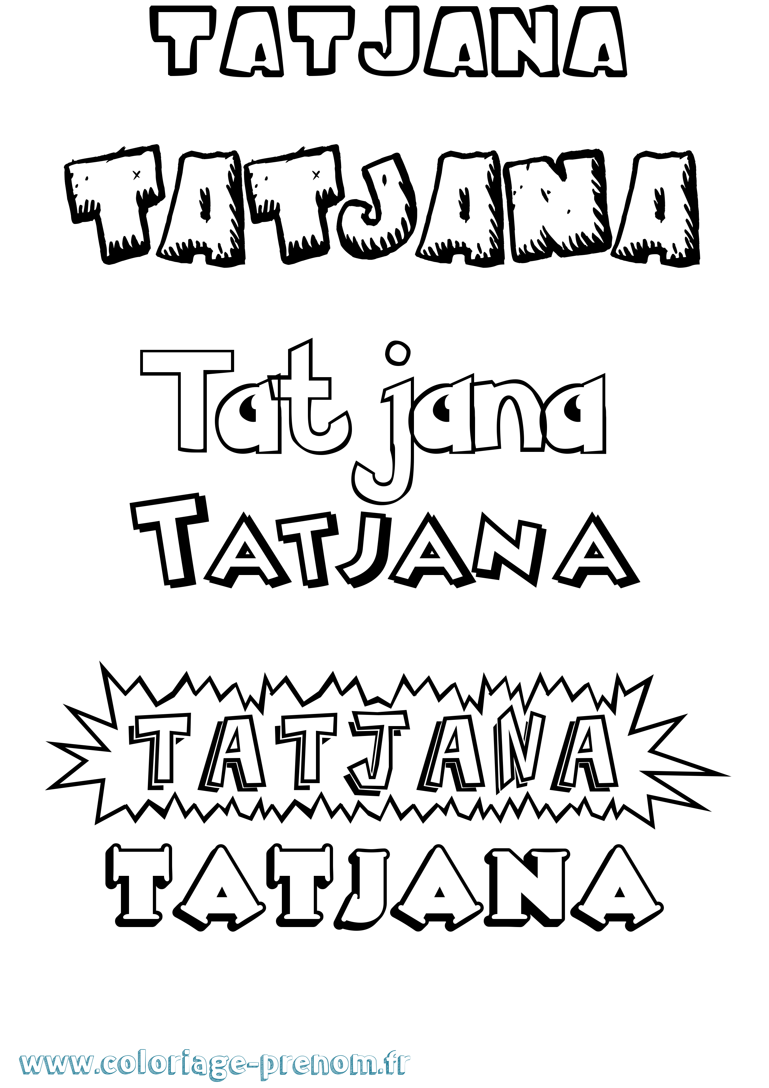 Coloriage Tatjana Dessin Animé Coloriage prénom Tatjana Dessin Animé