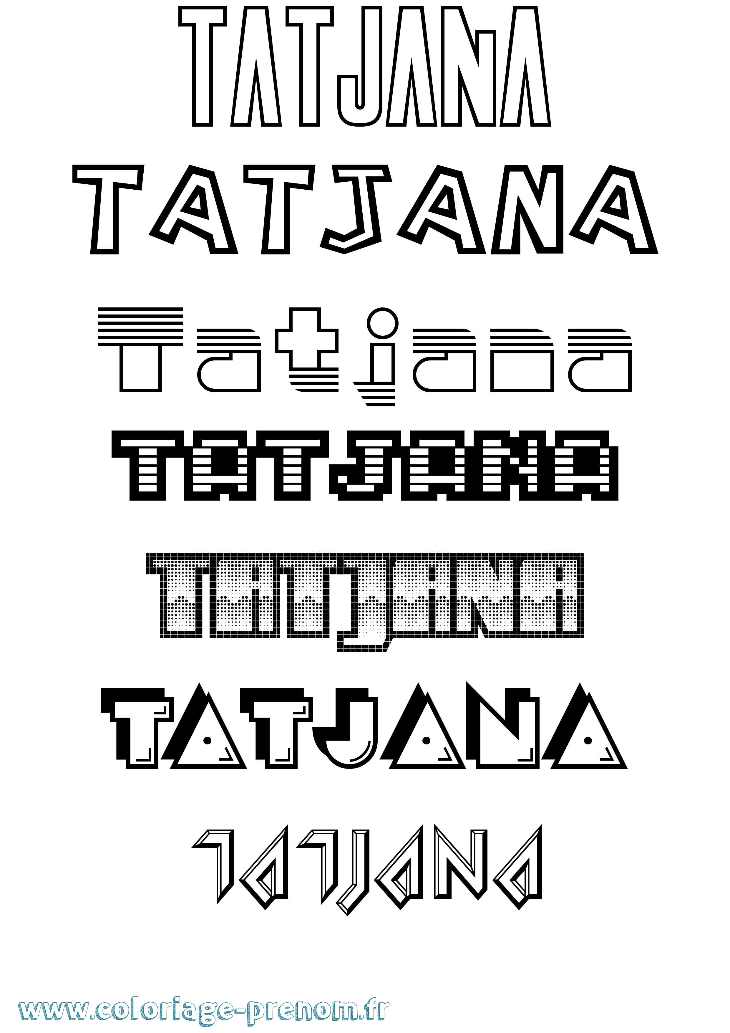 Coloriage prénom Tatjana Jeux Vidéos