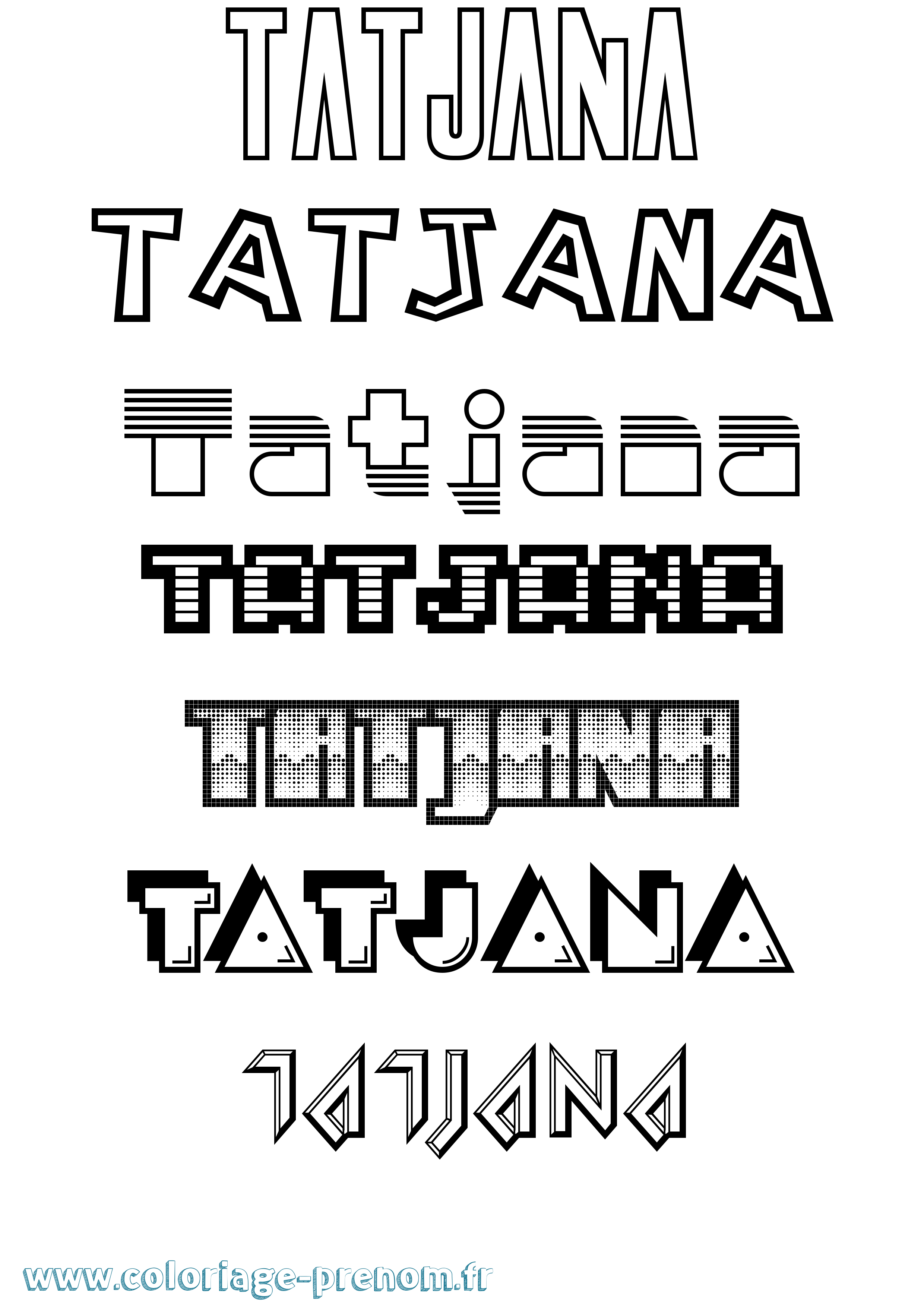 Coloriage Tatjana Jeux Vidéos Coloriage prénom Tatjana Jeux Vidéos