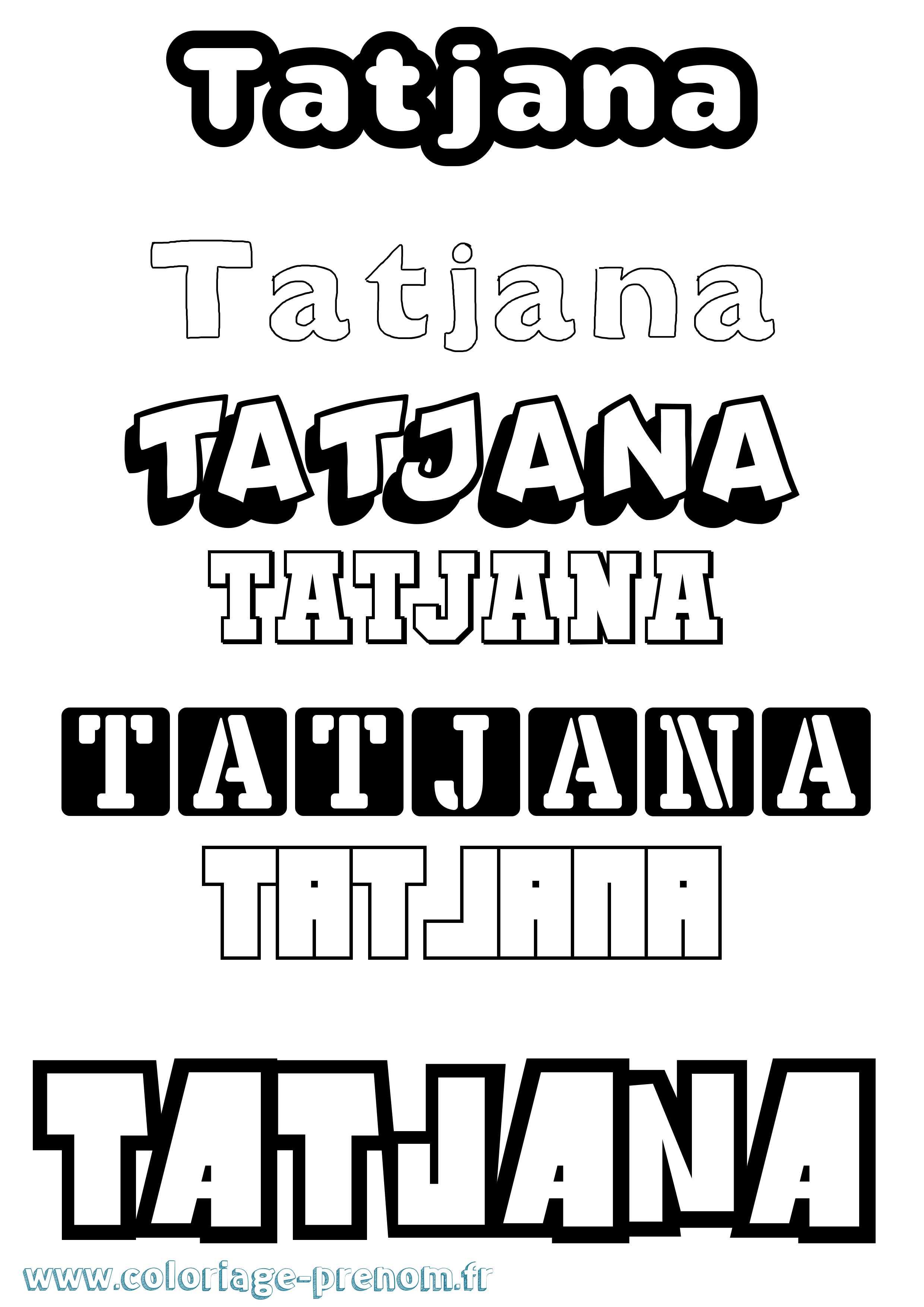 Coloriage Tatjana Simple Coloriage prénom Tatjana Simple