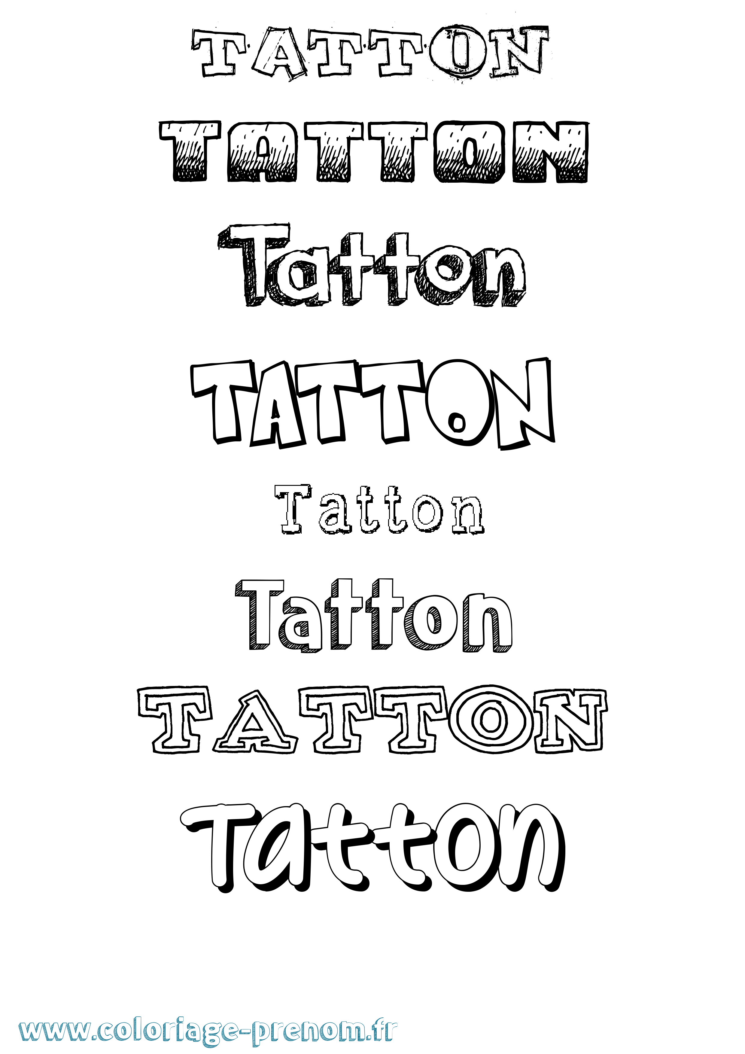 Coloriage prénom Tatton Dessiné