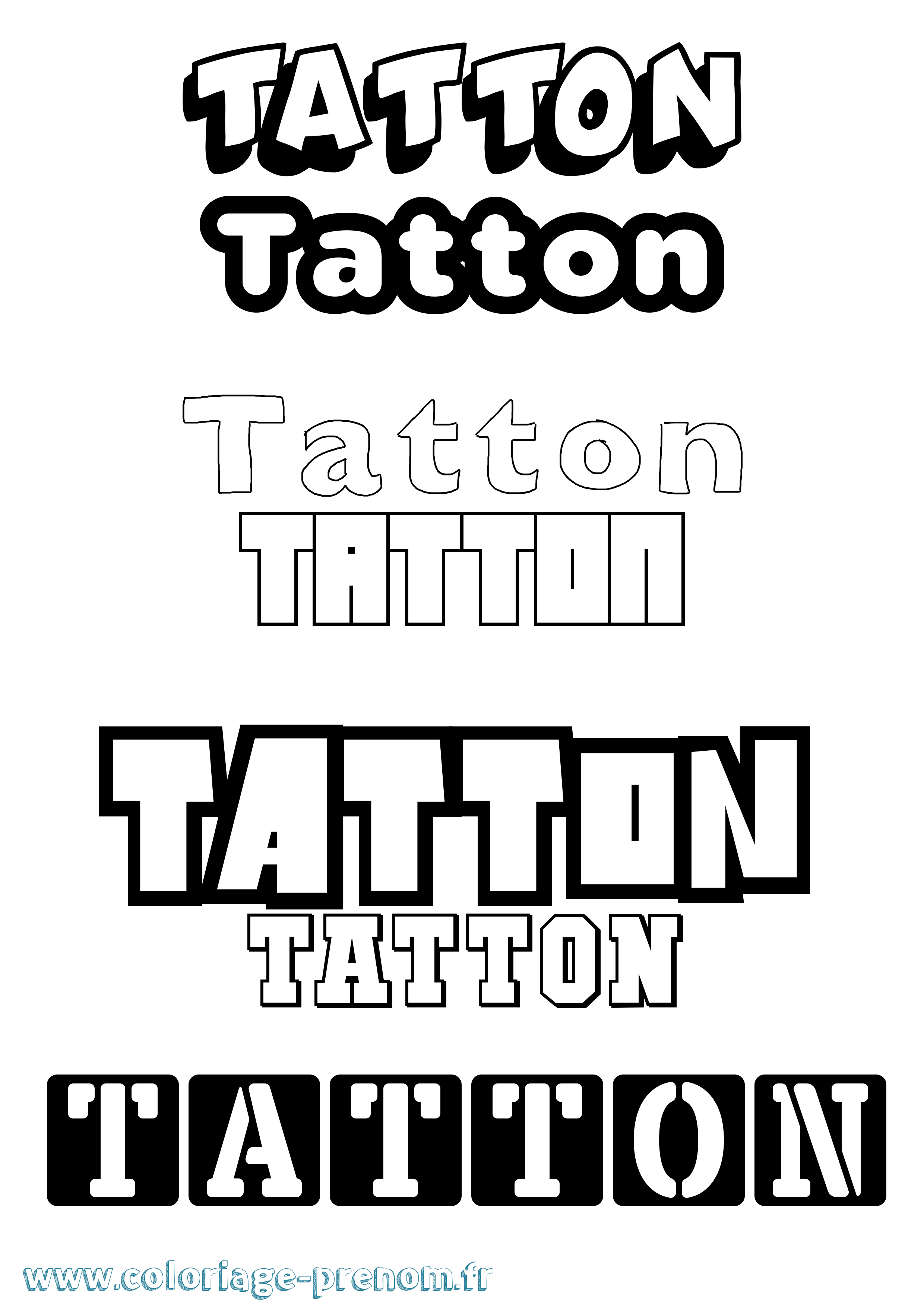 Coloriage prénom Tatton Simple