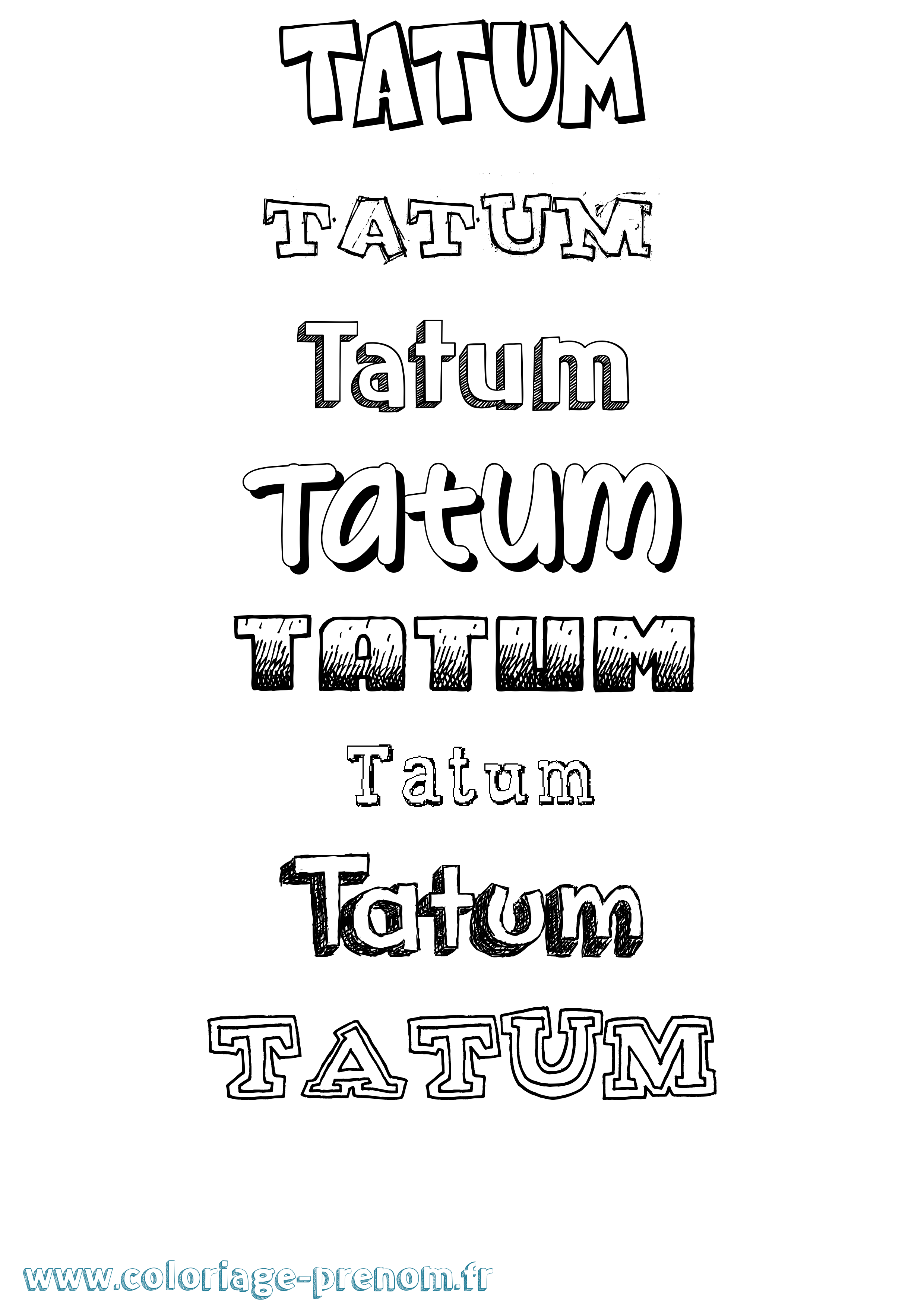 Coloriage prénom Tatum Dessiné