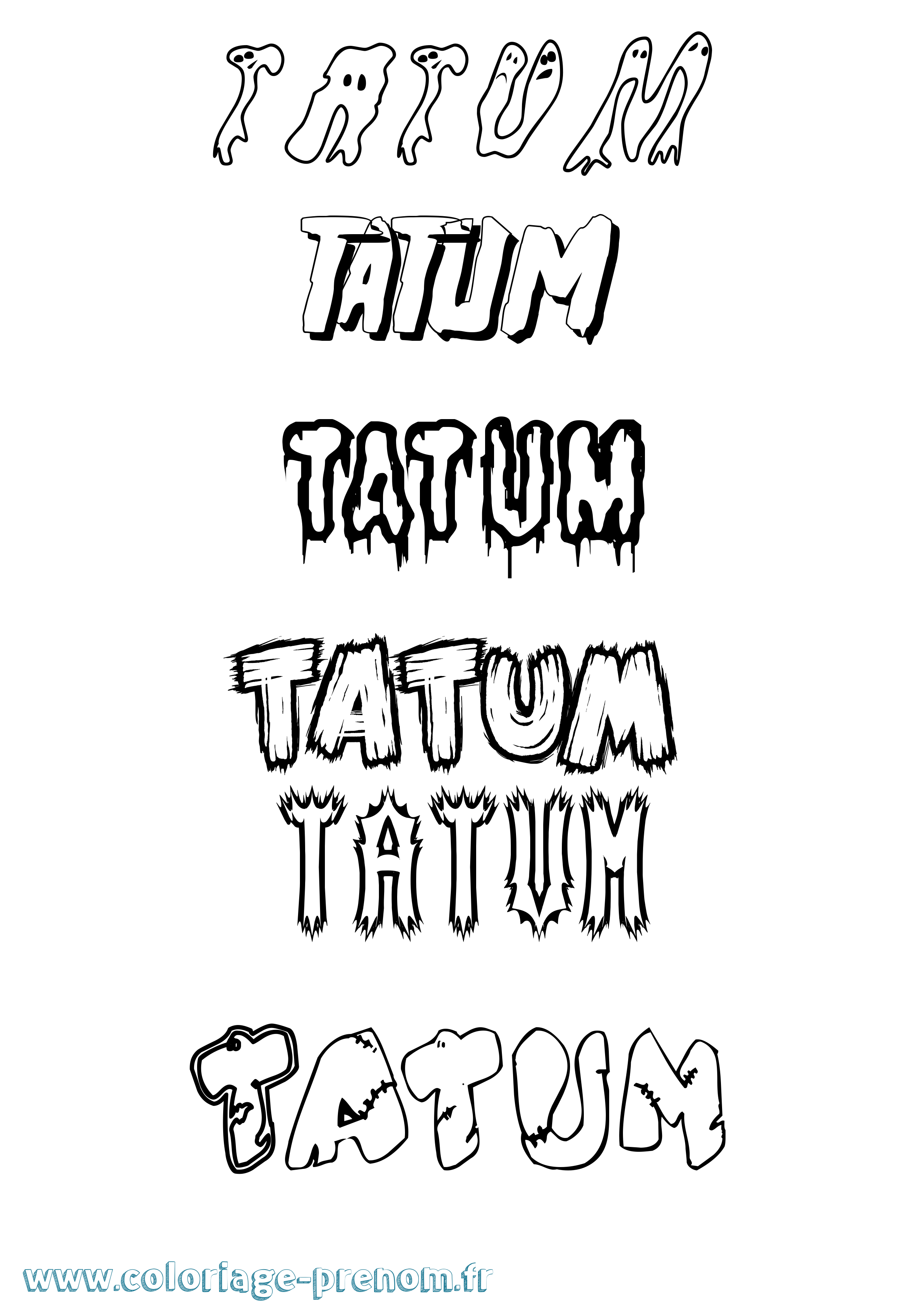 Coloriage Tatum Frisson Coloriage prénom Tatum Frisson