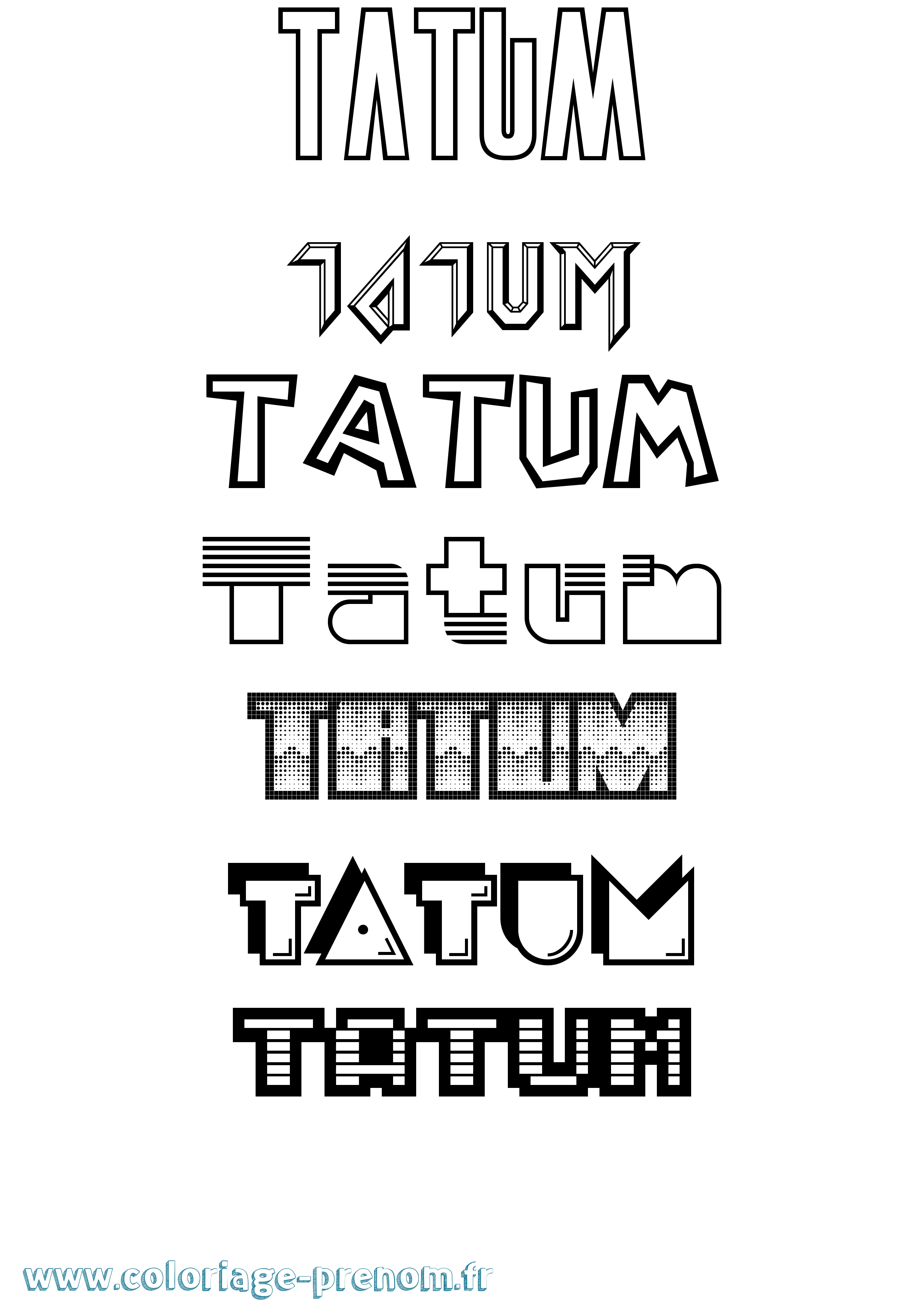 Coloriage Tatum Jeux Vidéos Coloriage prénom Tatum Jeux Vidéos