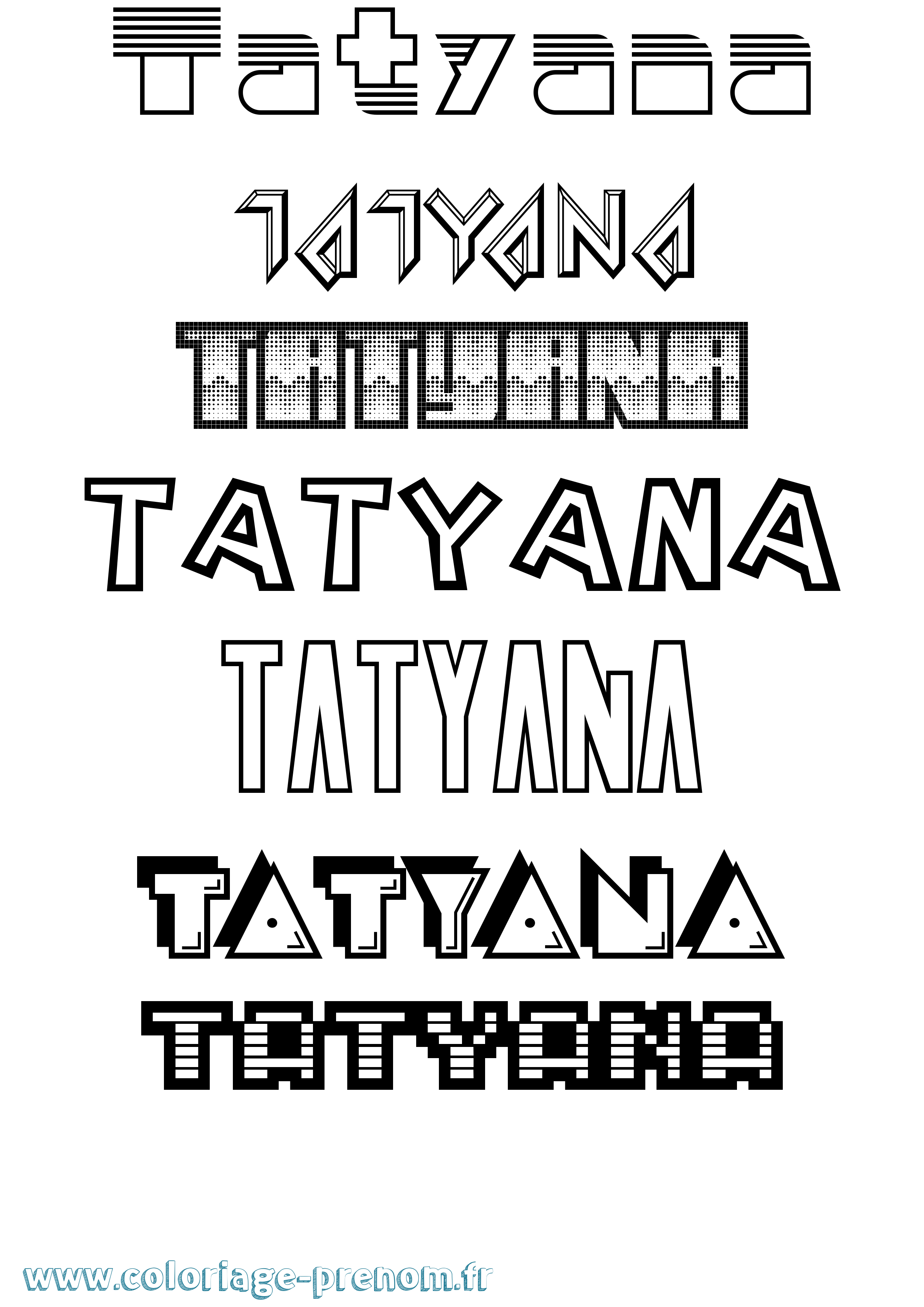 Coloriage prénom Tatyana Jeux Vidéos