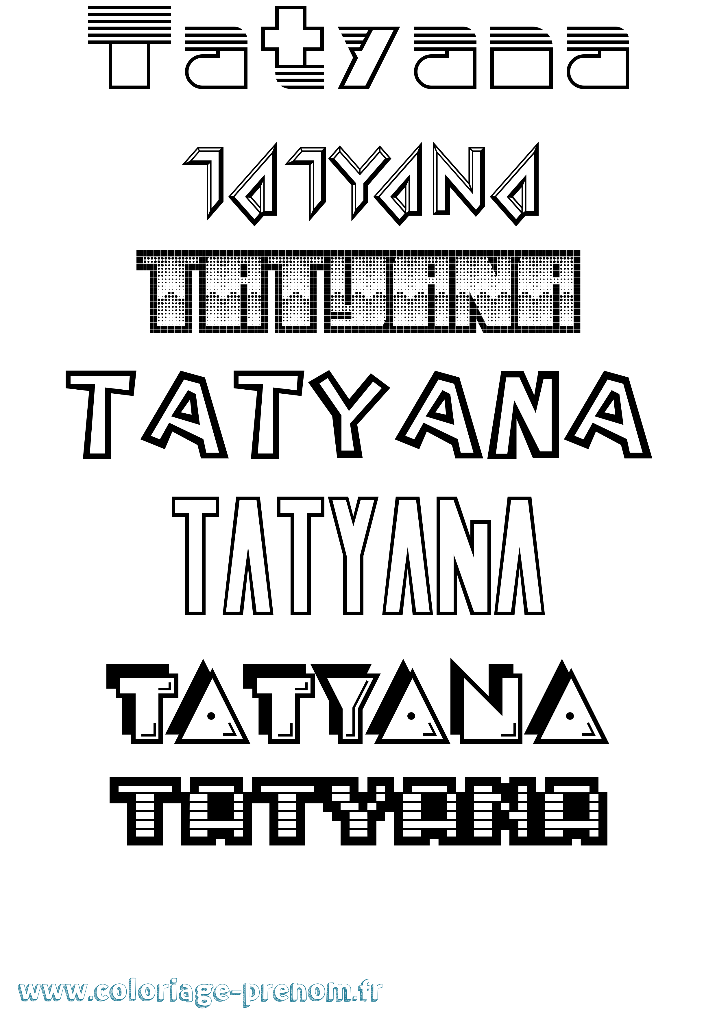 Coloriage Tatyana Jeux Vidéos Coloriage prénom Tatyana Jeux Vidéos