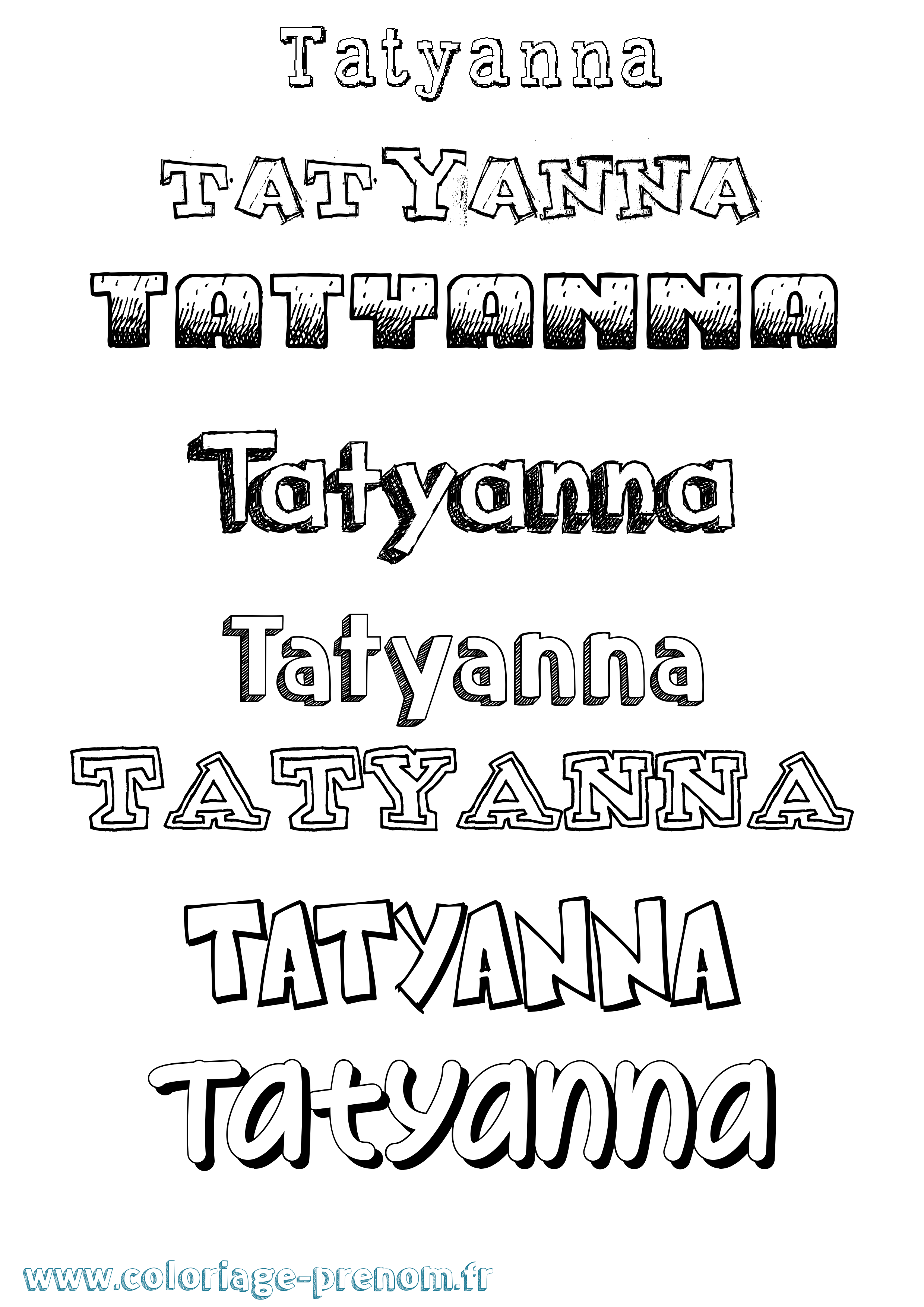 Coloriage Tatyanna Dessiné Coloriage prénom Tatyanna Dessiné