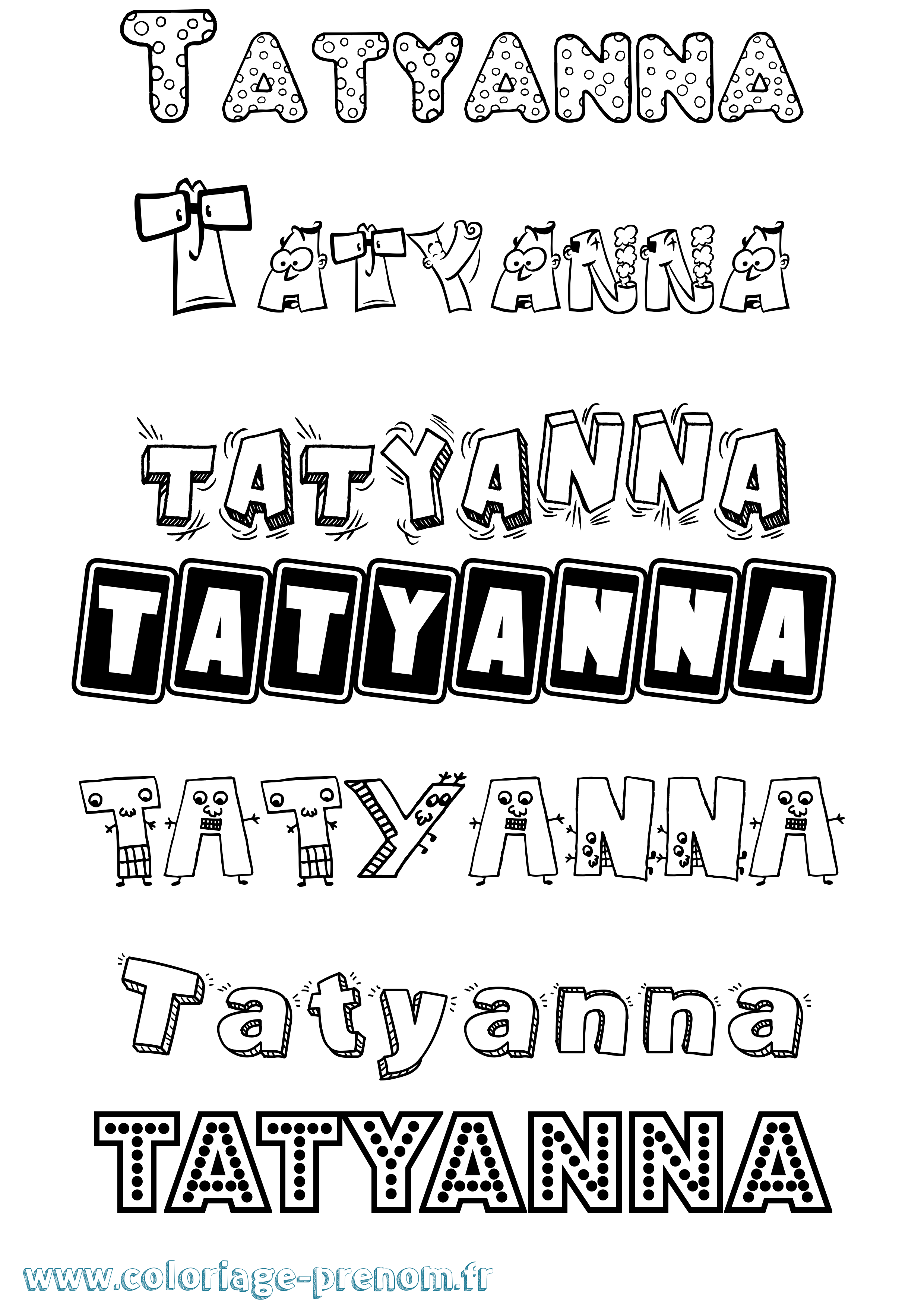 Coloriage Tatyanna Fun Coloriage prénom Tatyanna Fun