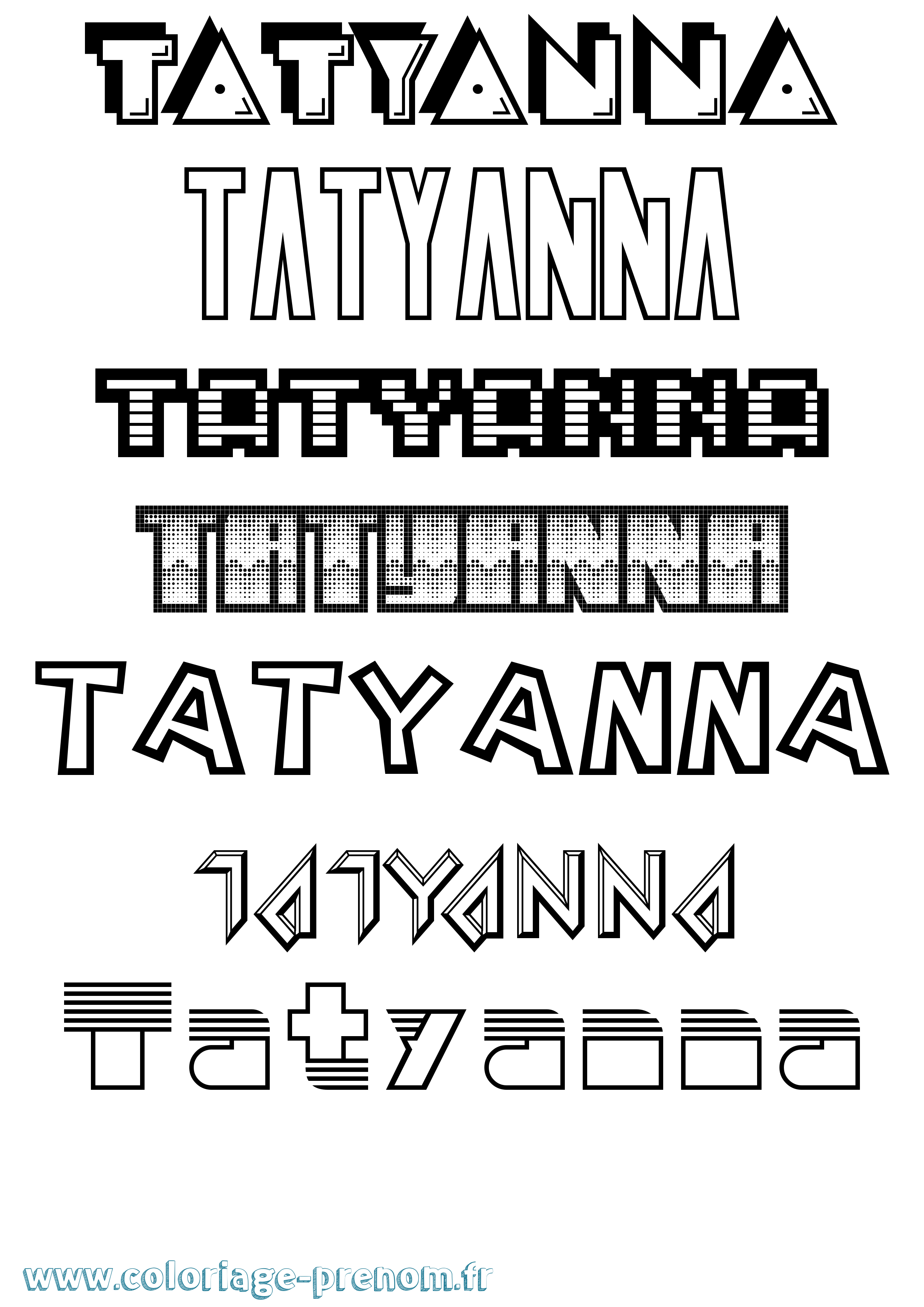 Coloriage Tatyanna Jeux Vidéos Coloriage prénom Tatyanna Jeux Vidéos