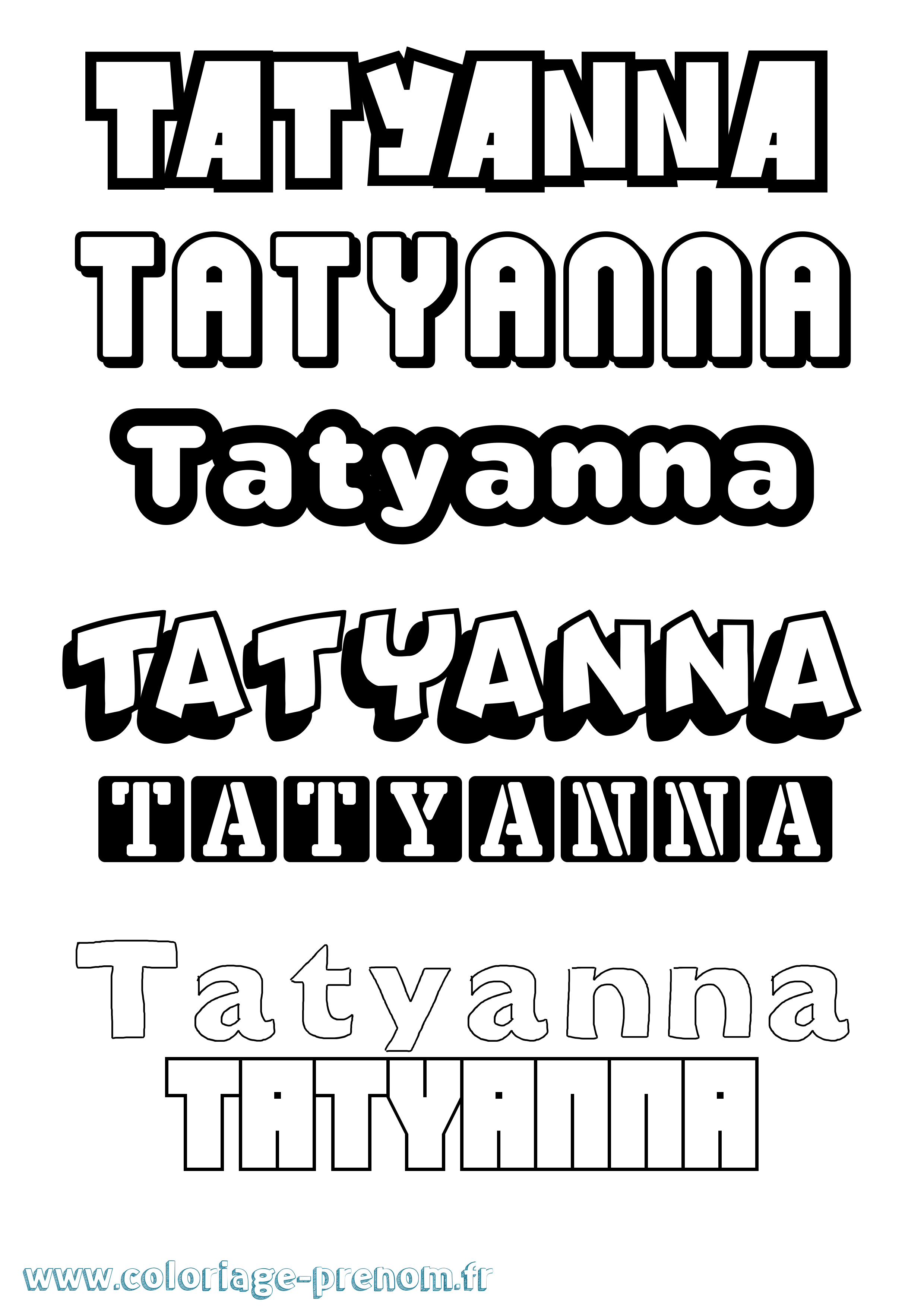 Coloriage Tatyanna Simple Coloriage prénom Tatyanna Simple