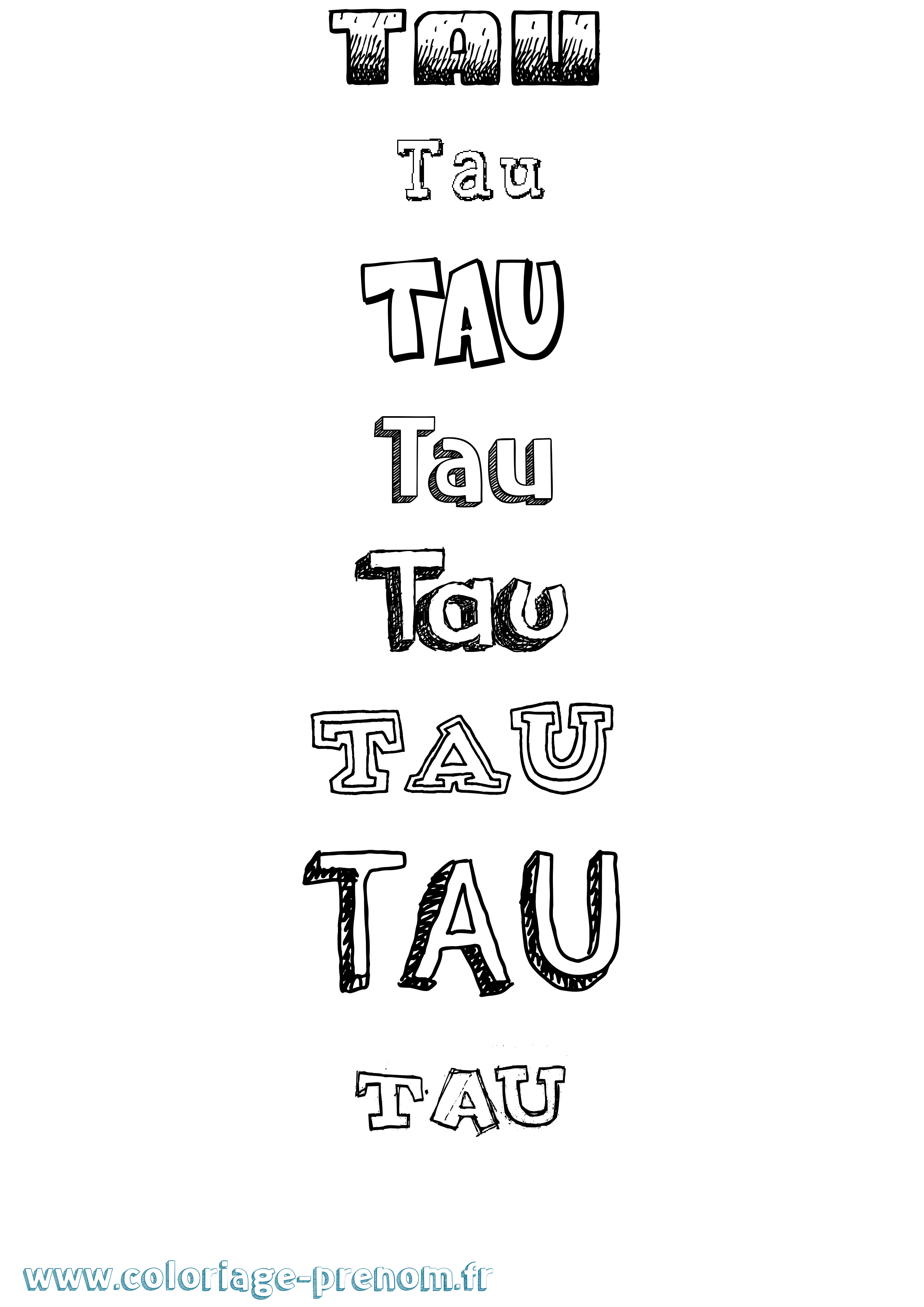 Coloriage prénom Tau Dessiné