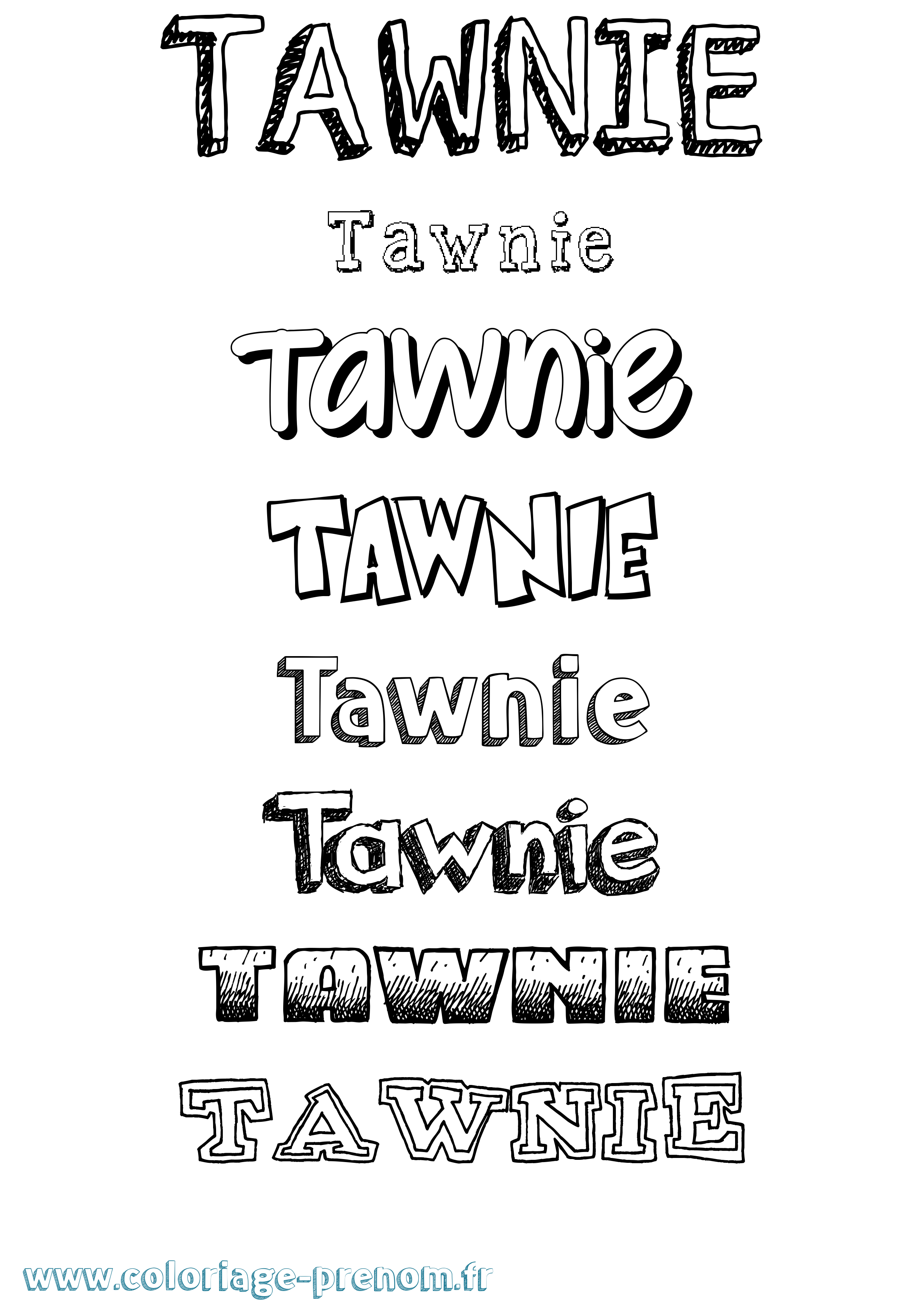 Coloriage Tawnie Dessiné Coloriage prénom Tawnie Dessiné