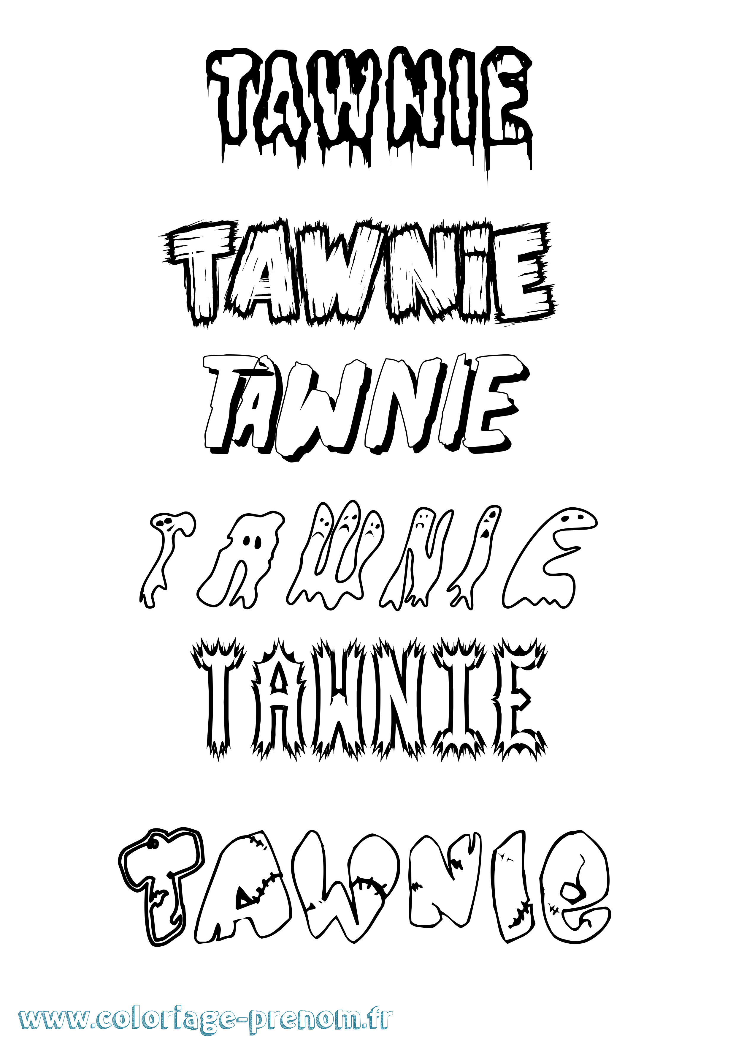 Coloriage Tawnie Frisson Coloriage prénom Tawnie Frisson