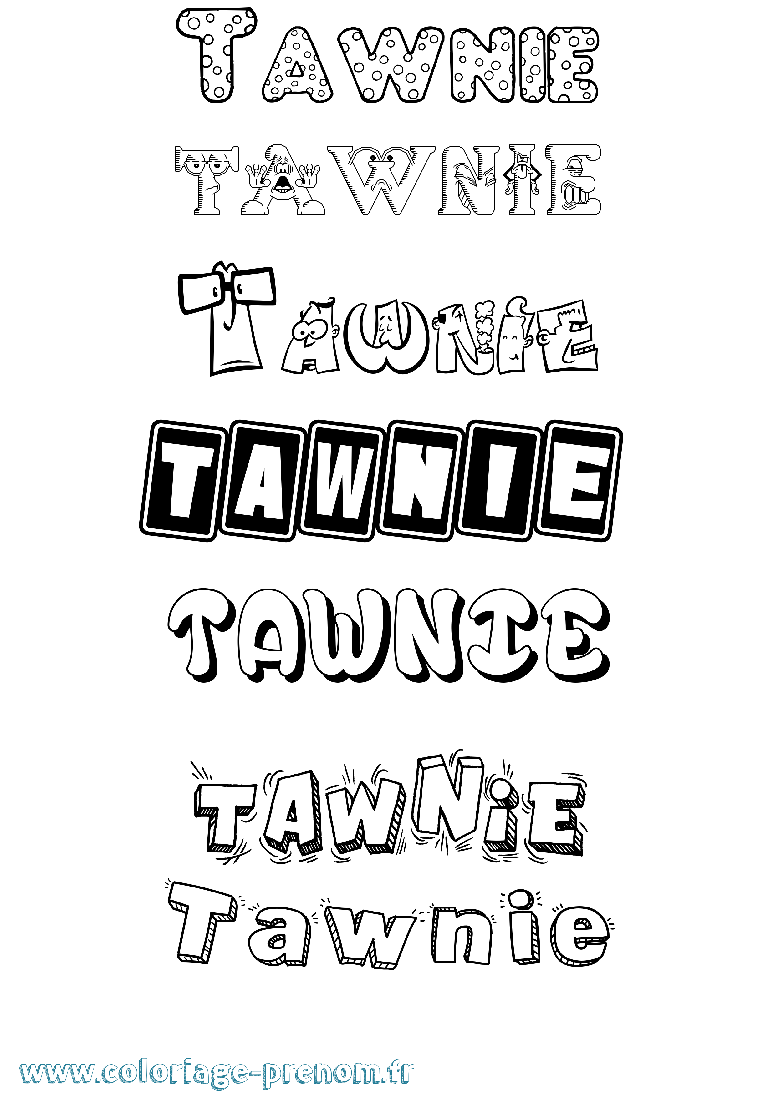 Coloriage Tawnie Fun Coloriage prénom Tawnie Fun