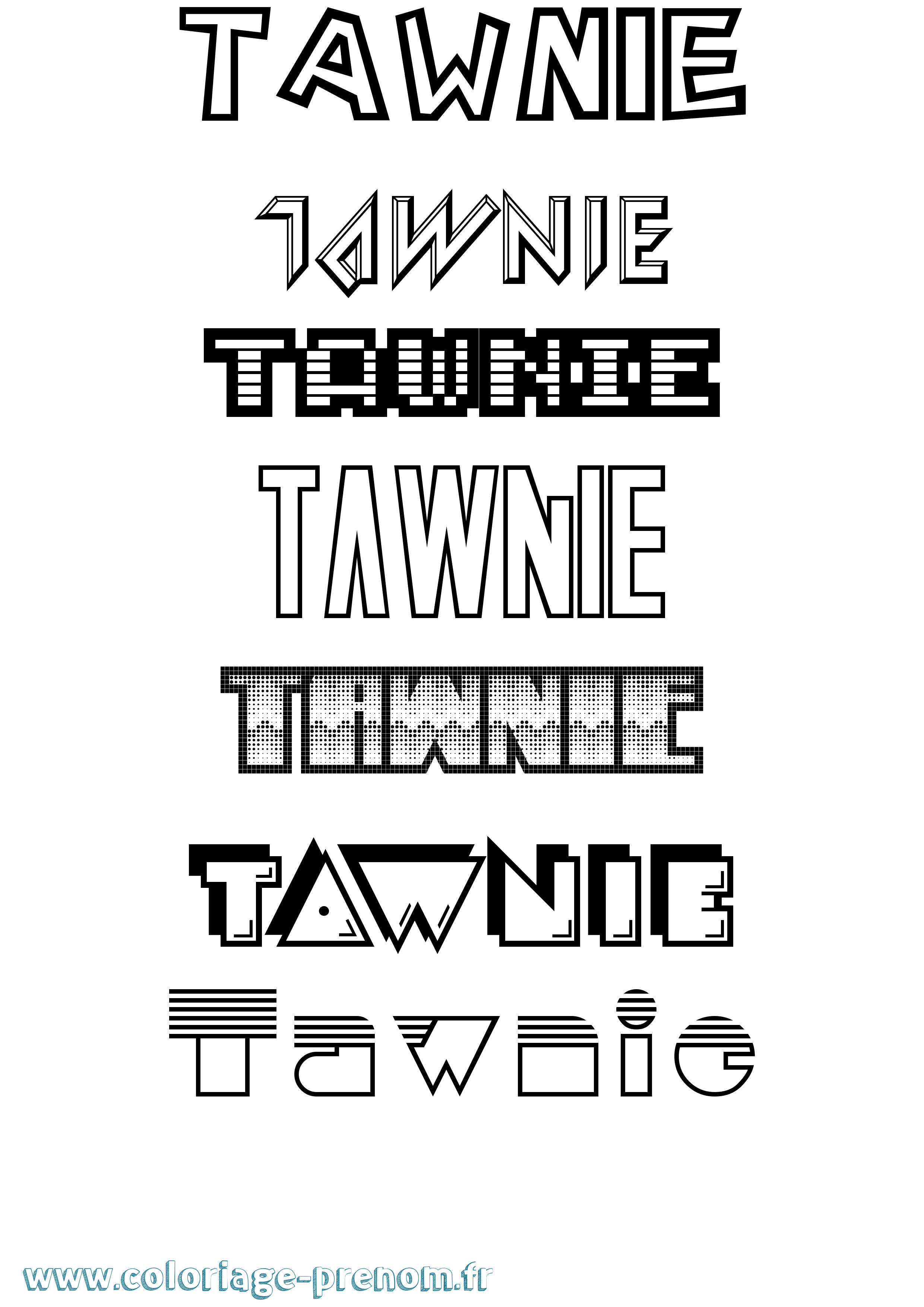 Coloriage Tawnie Jeux Vidéos Coloriage prénom Tawnie Jeux Vidéos
