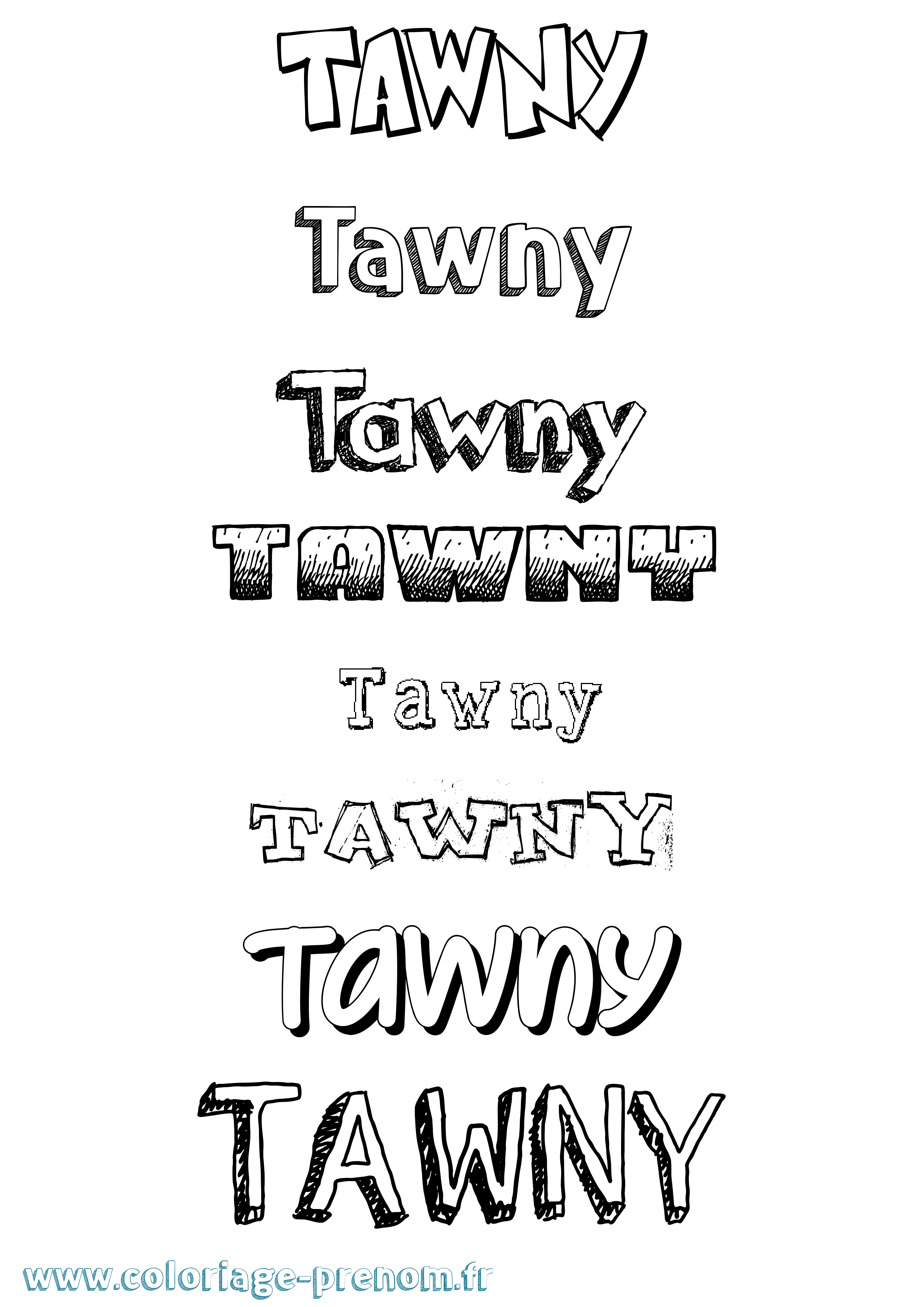 Coloriage prénom Tawny Dessiné