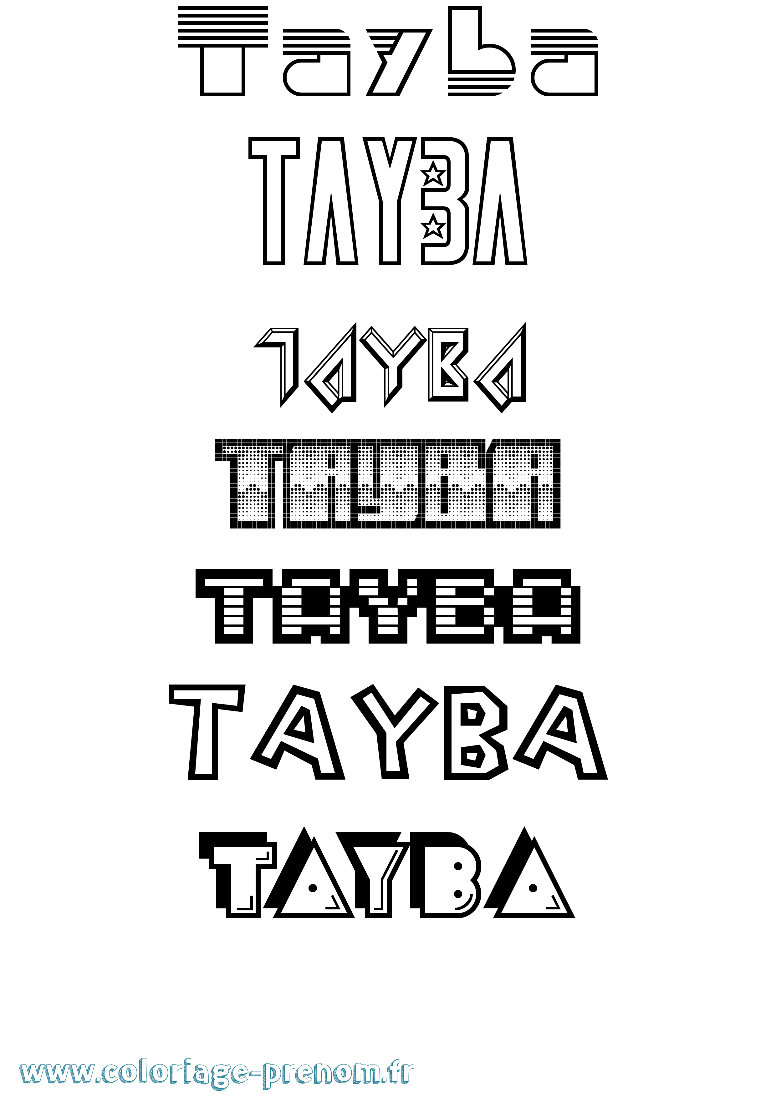 Coloriage Tayba Jeux Vidéos Coloriage prénom Tayba Jeux Vidéos