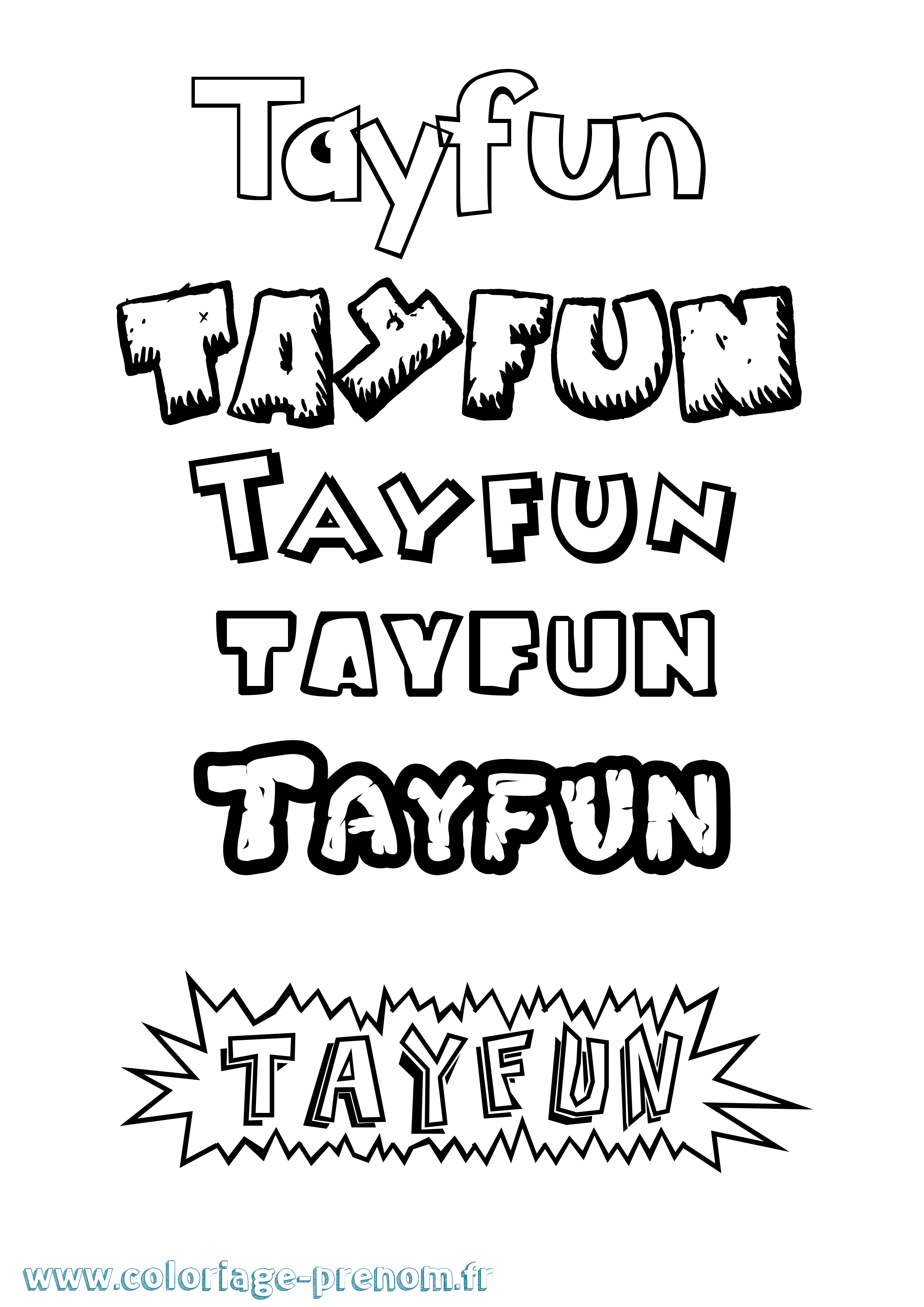 Coloriage prénom Tayfun Dessin Animé