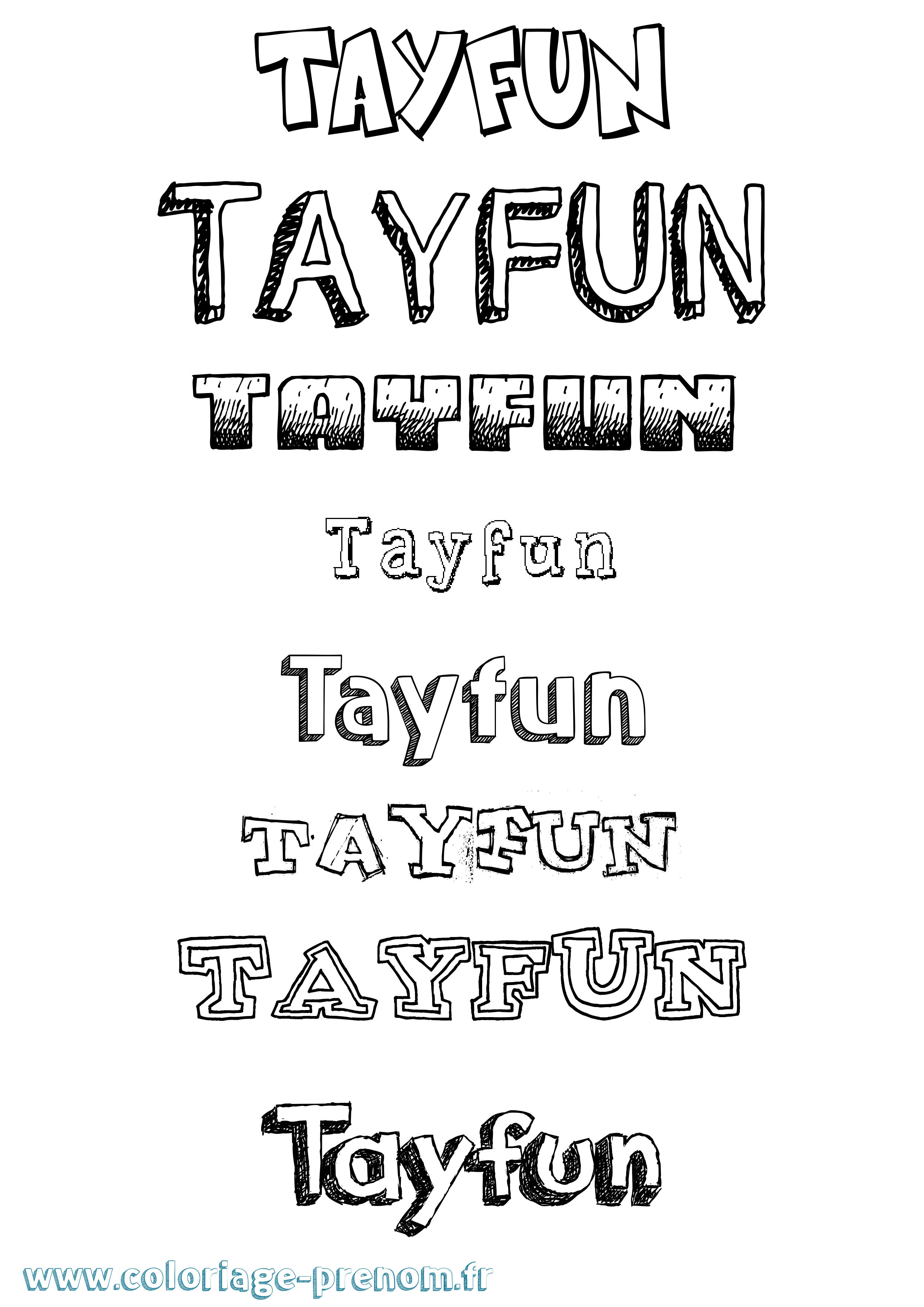 Coloriage prénom Tayfun Dessiné