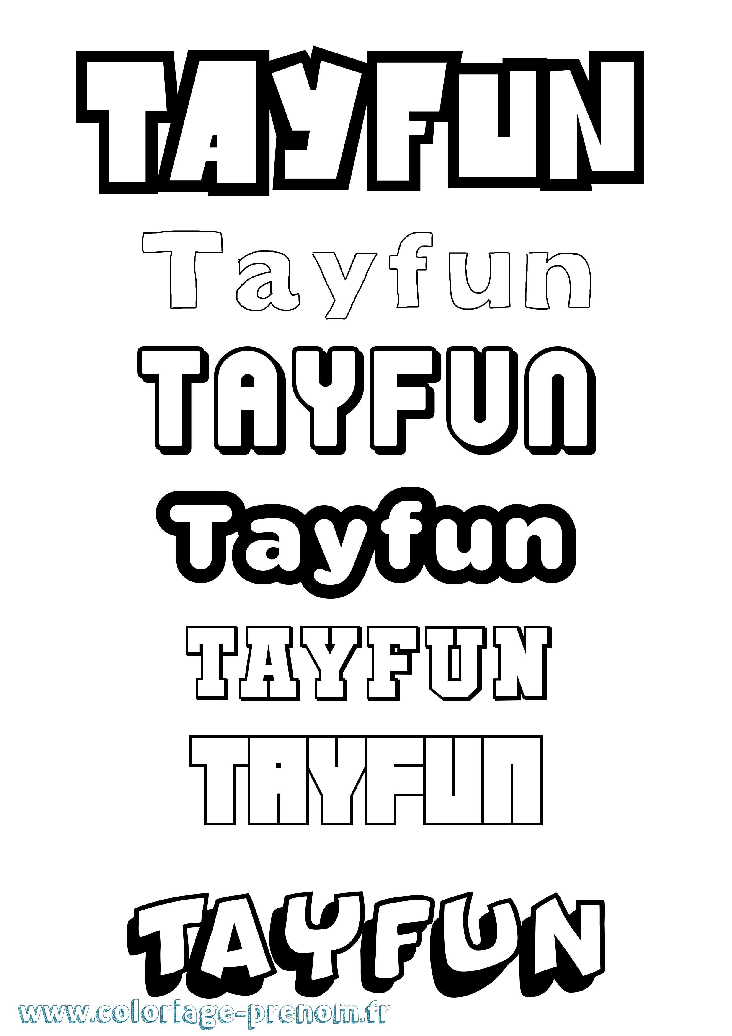 Coloriage prénom Tayfun Simple