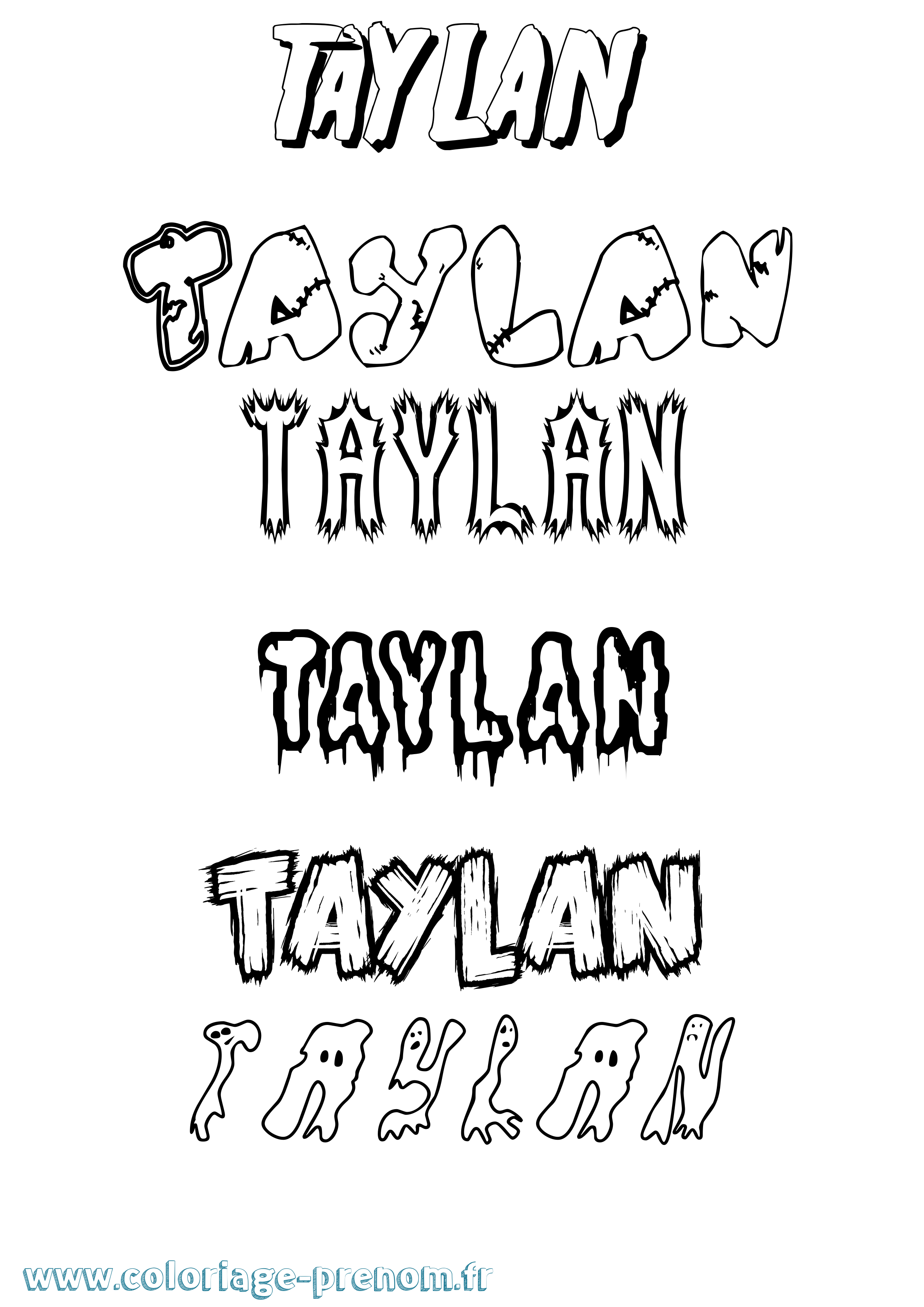 Coloriage prénom Taylan Frisson